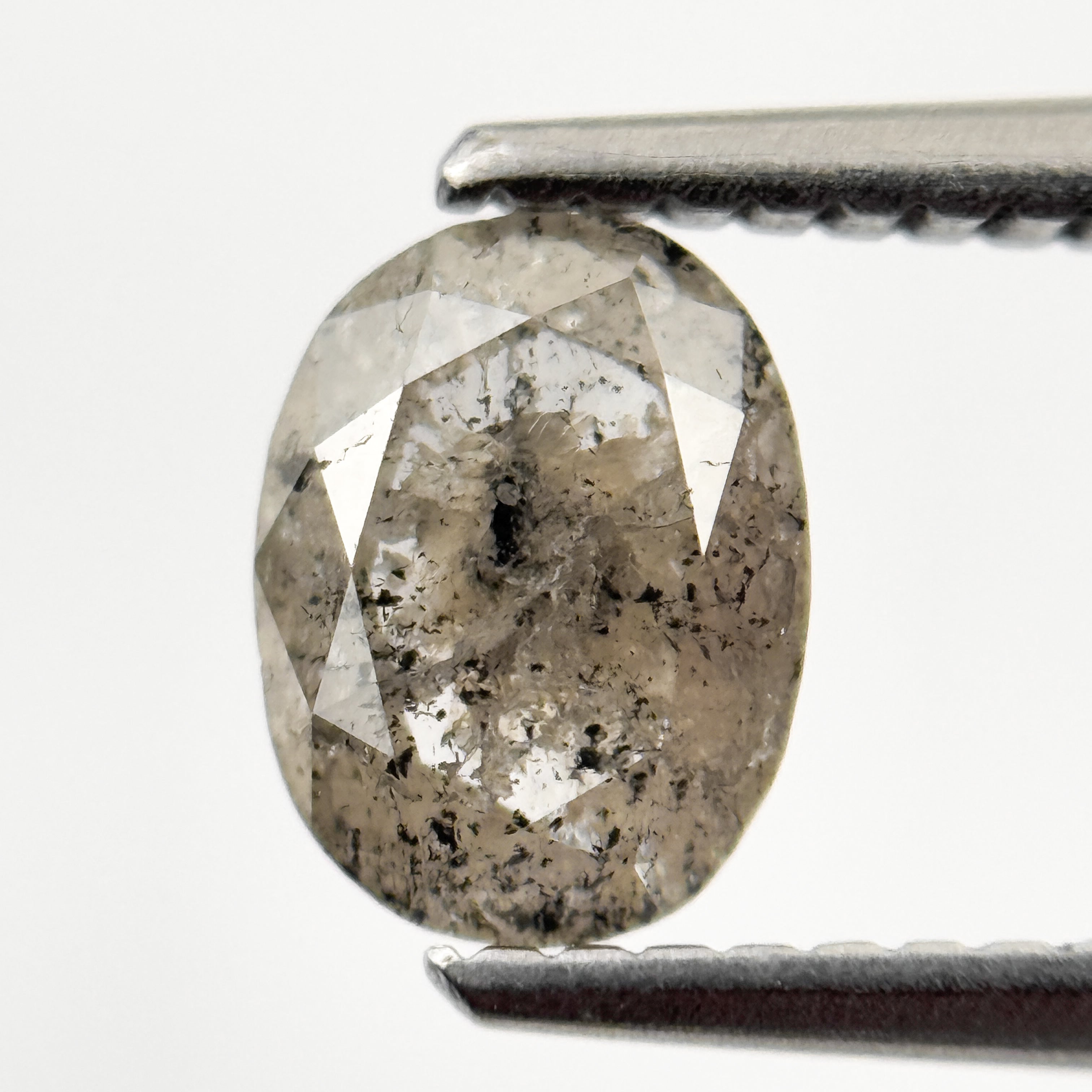 1.26 Ct Oval Rose Cut Grey Natural Minimal Diamond