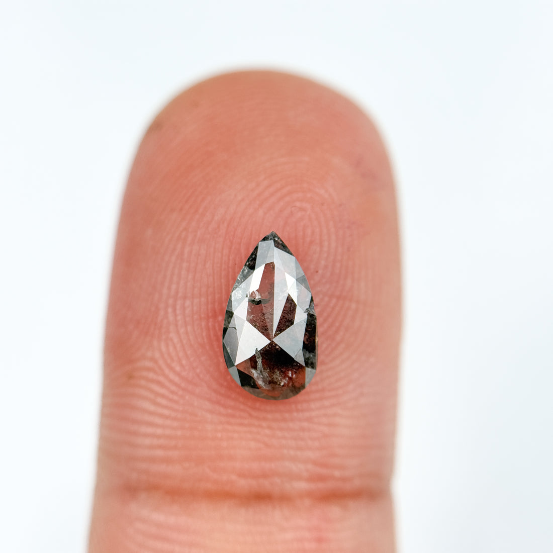 0.92 Ct Pear Rose Cut Grey Inspire Natural Diamond
