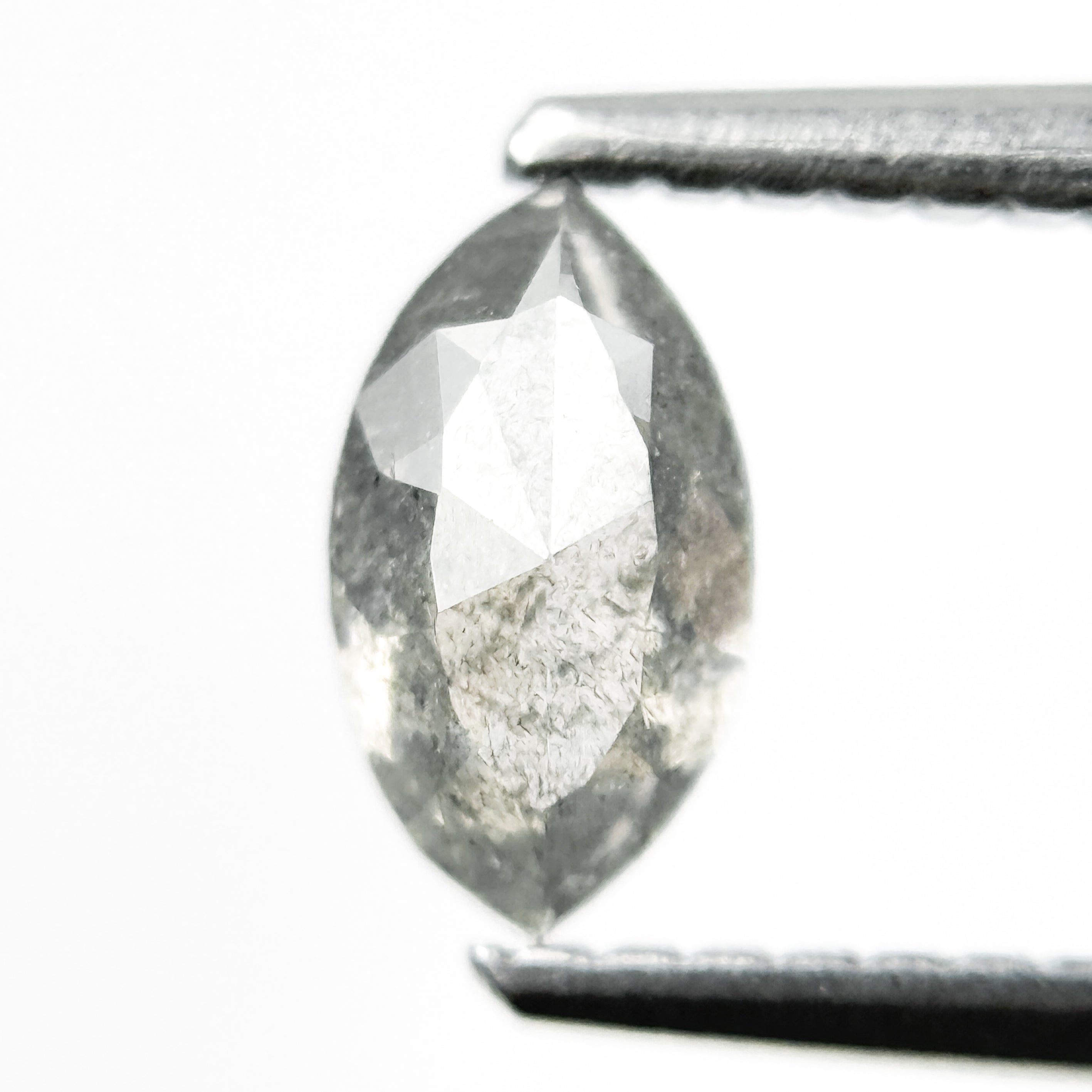 0.65 Ct Marquise Rose Cut White Natural Salt and Pepper Diamond