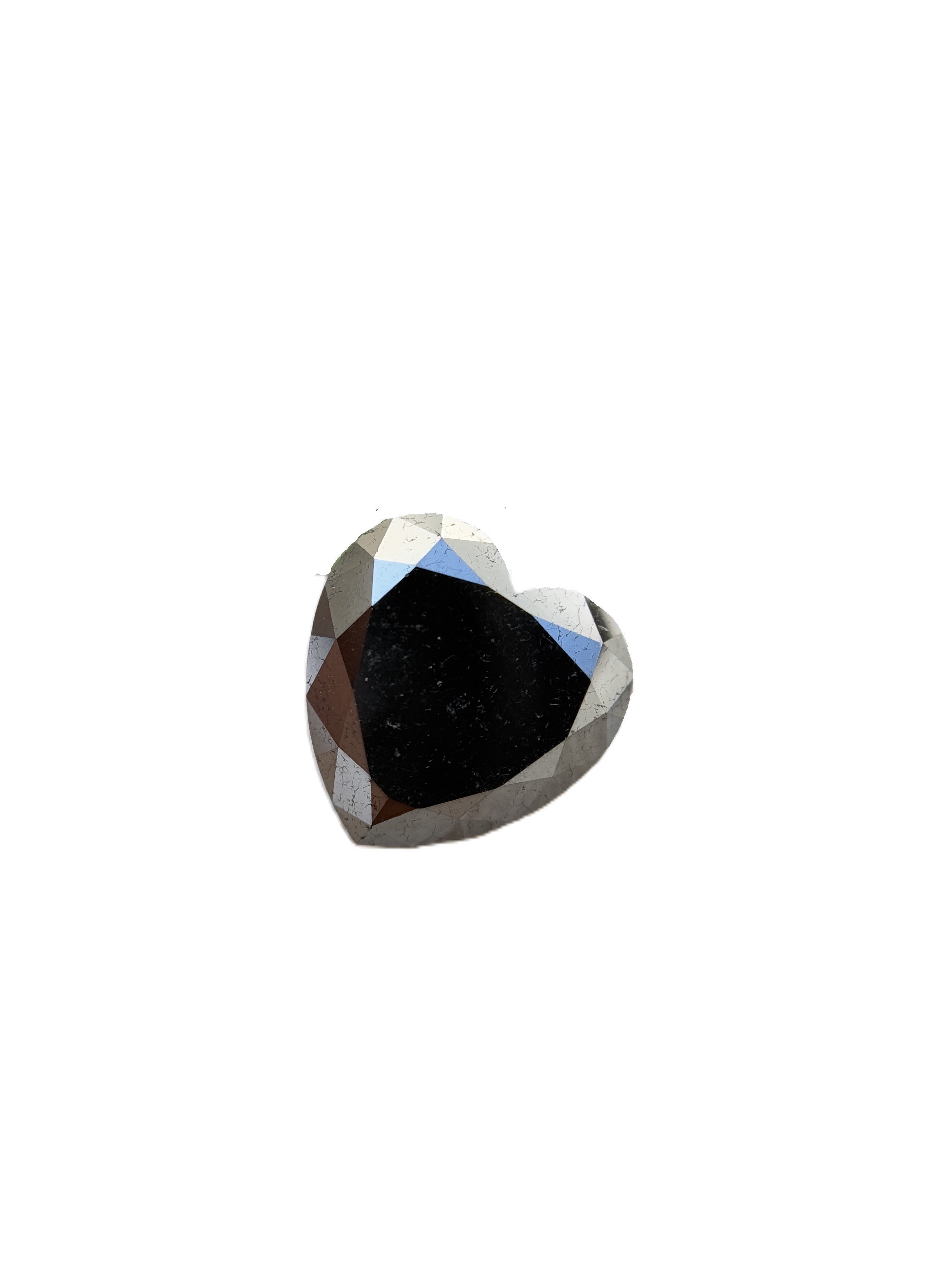 5.66 Ct Heart Rose Cut Black Natural Salt and Pepper Diamond