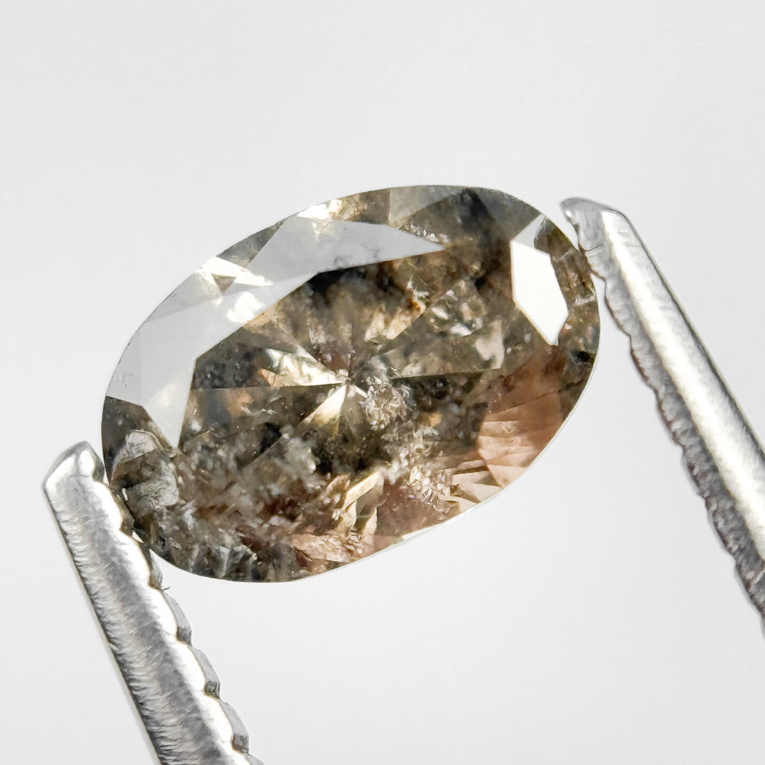 0.70 Ct Oval Brilliant Cut Brown Natural Salt and Pepper Diamond