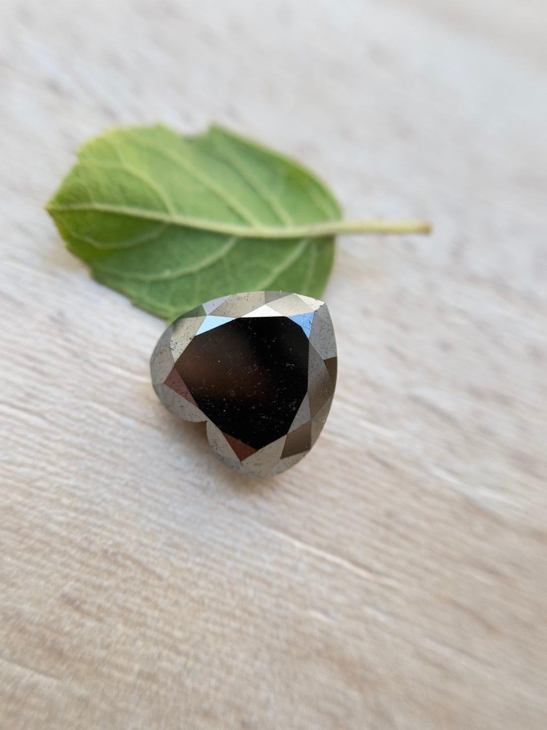 5.66 Ct Heart Rose Cut Black Natural Salt and Pepper Diamond
