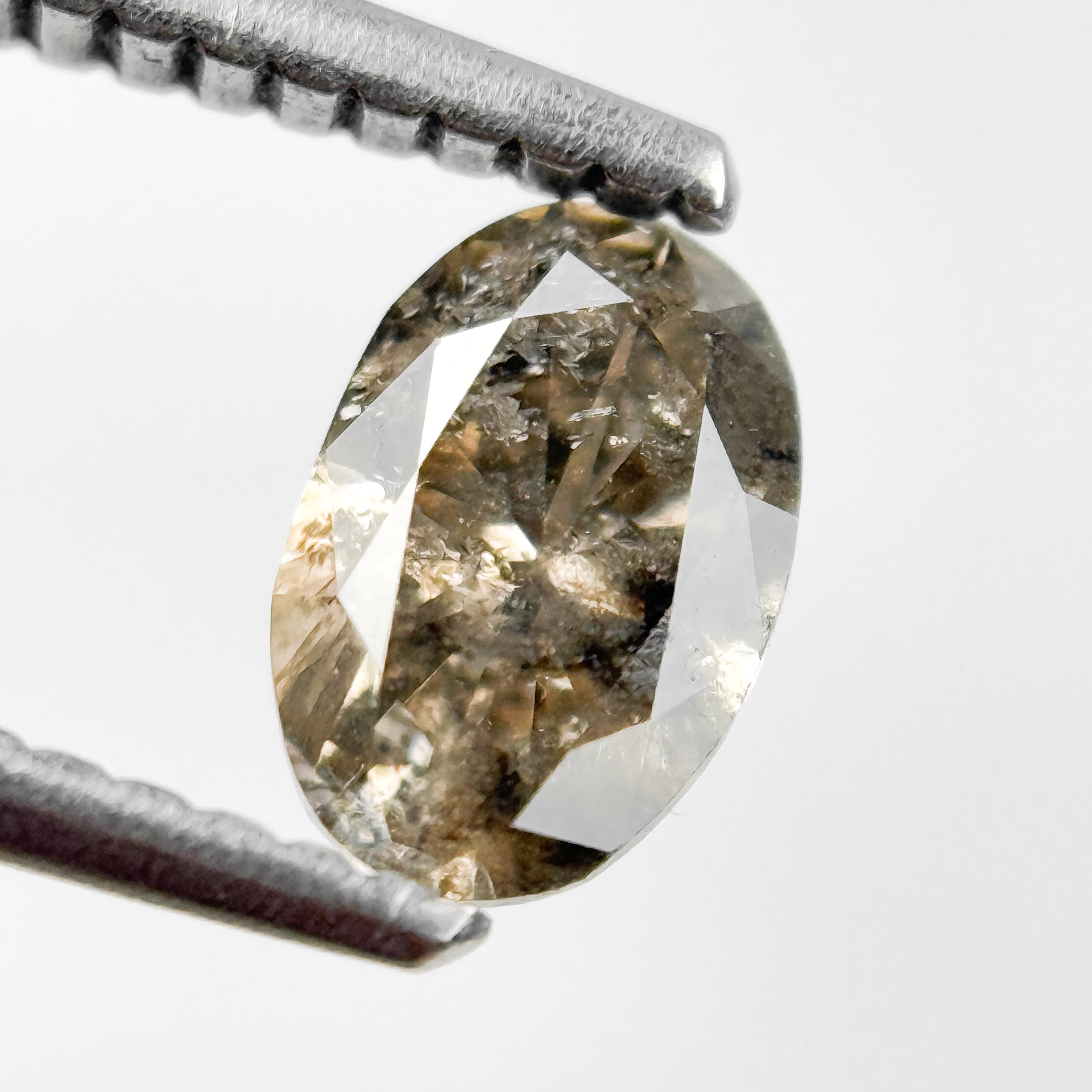 0.70 Ct Oval Brilliant Cut Brown Natural Salt and Pepper Diamond