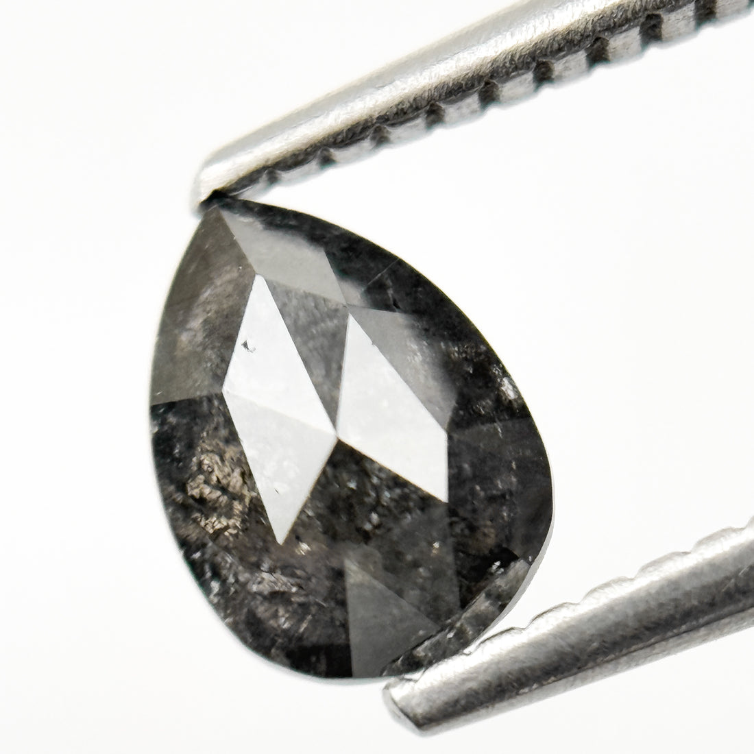 0.68 Ct Pear Rose Cut Grey Natural Loose Diamond