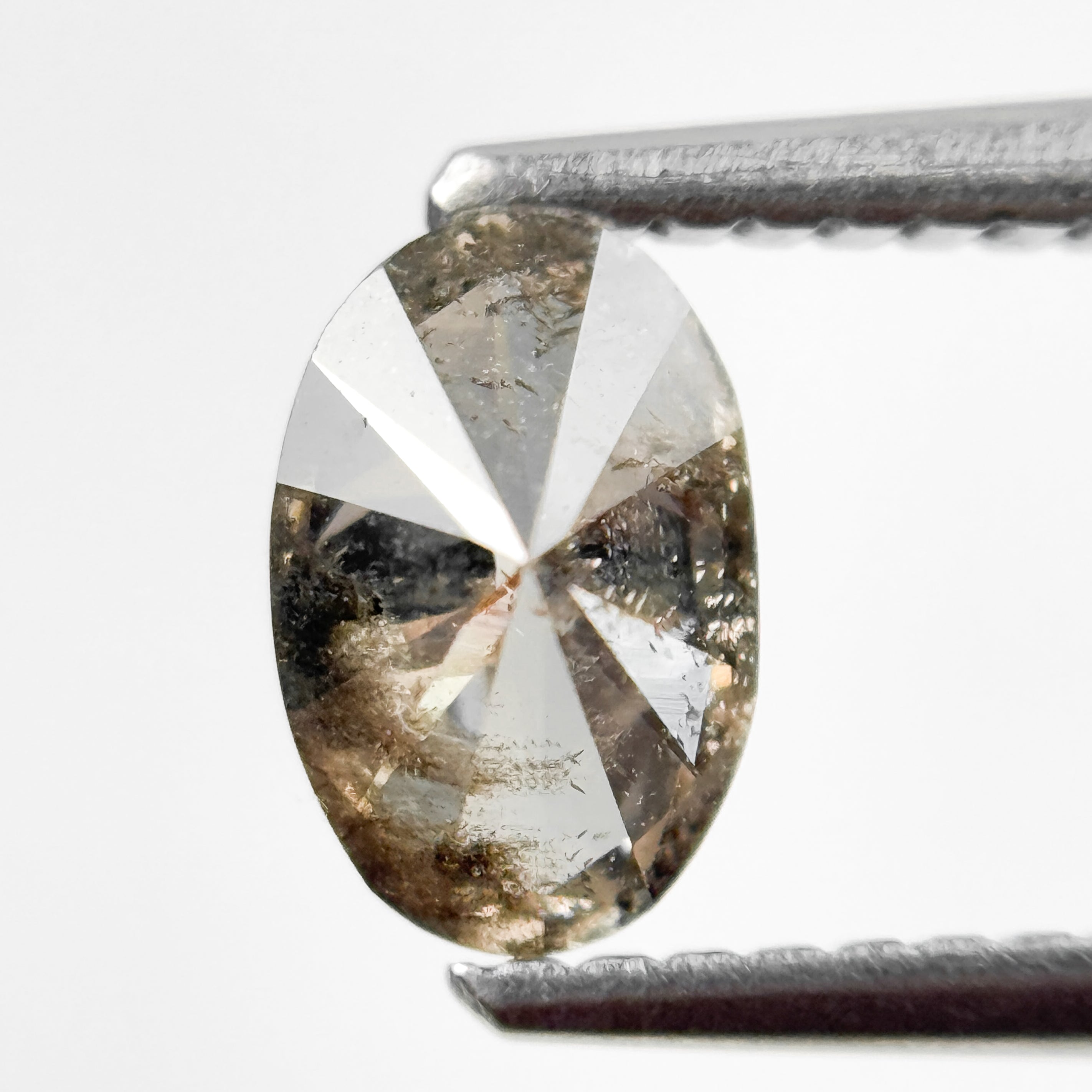 0.70 Ct Oval Brilliant Cut Brown Natural Salt and Pepper Diamond