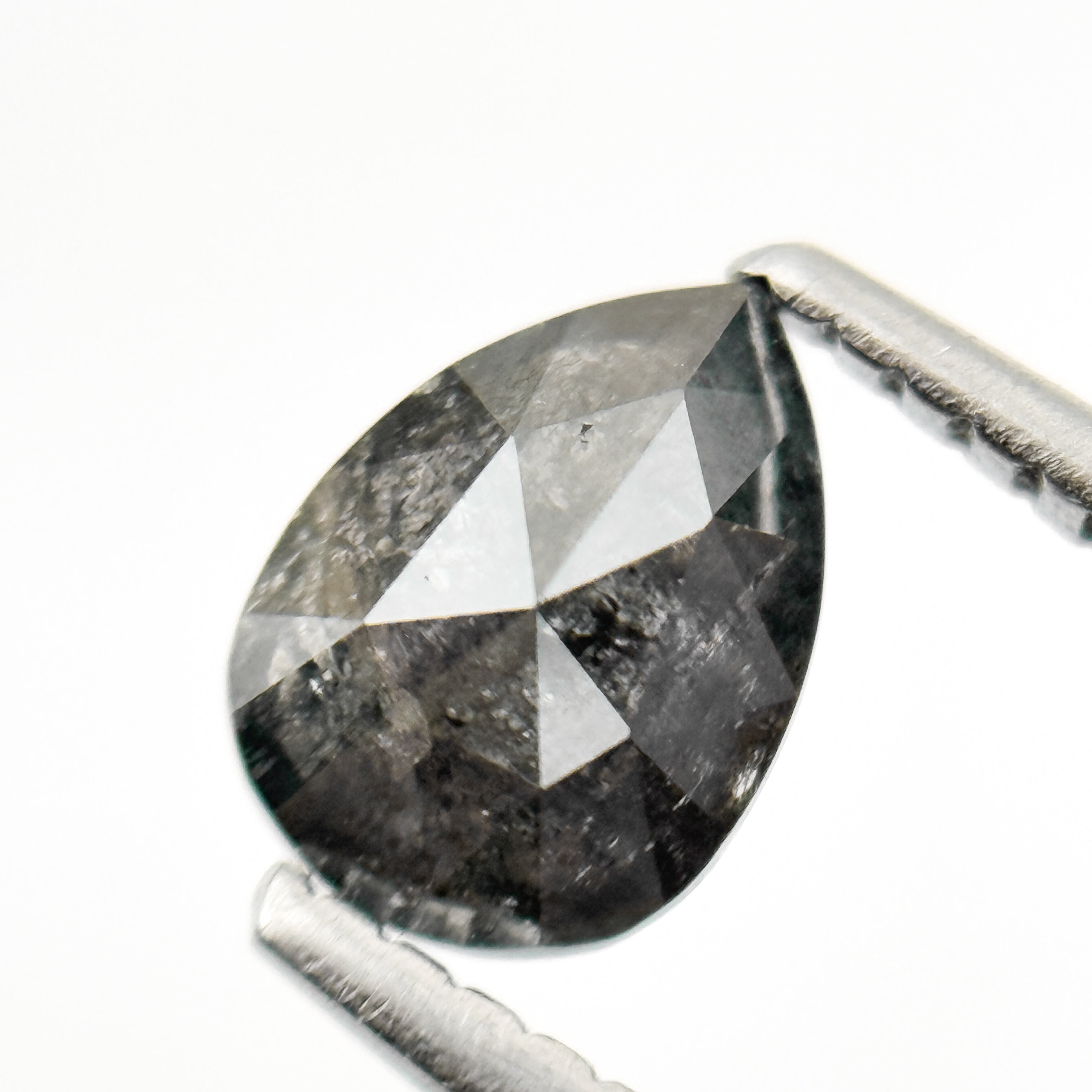 0.68 Ct Pear Rose Cut Grey Natural Loose Diamond