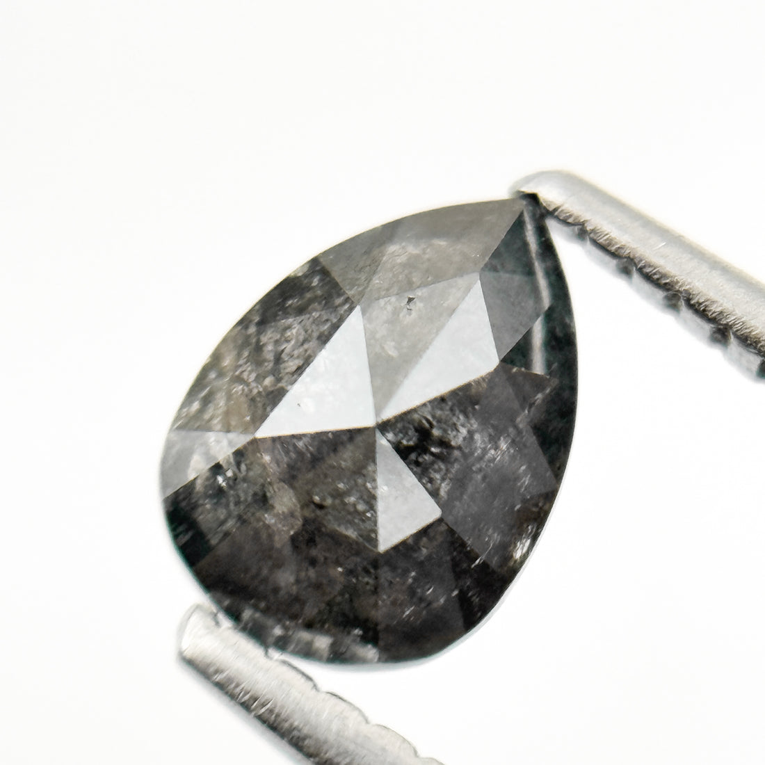 0.68 Ct Pear Rose Cut Grey Natural Loose Diamond