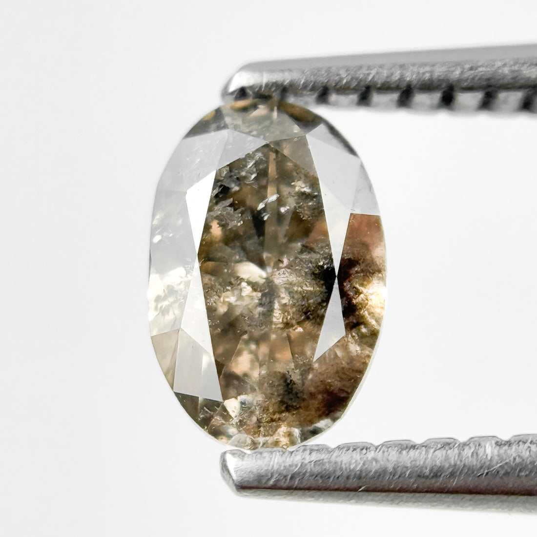 0.70 Ct Oval Brilliant Cut Brown Natural Salt and Pepper Diamond