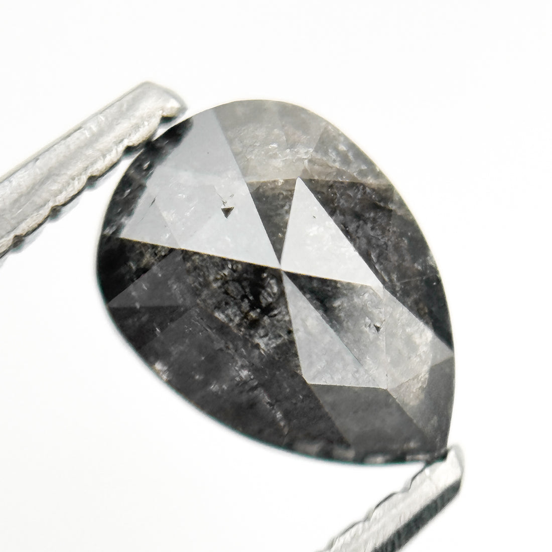 0.68 Ct Pear Rose Cut Grey Natural Loose Diamond