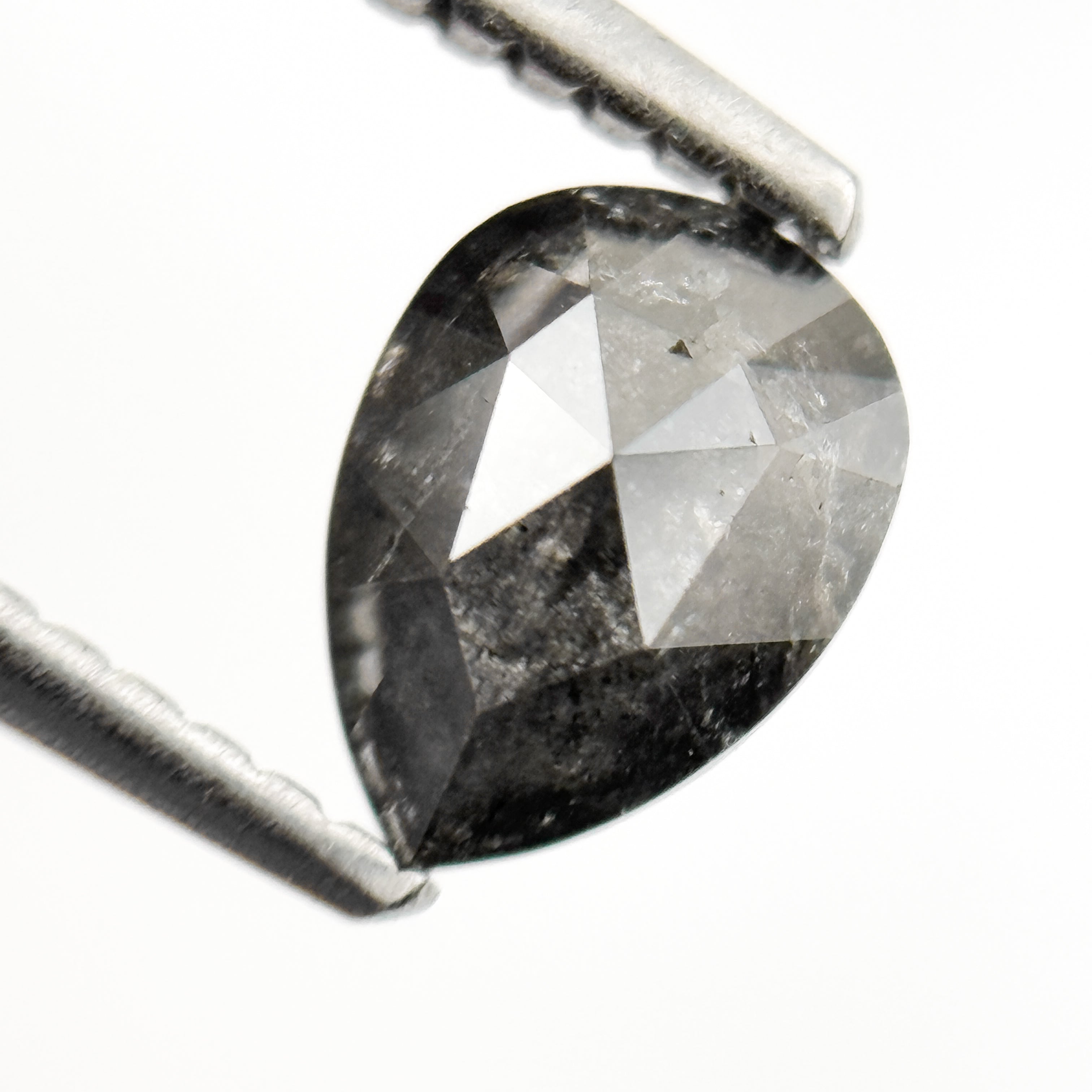 0.68 Ct Pear Rose Cut Grey Natural Loose Diamond