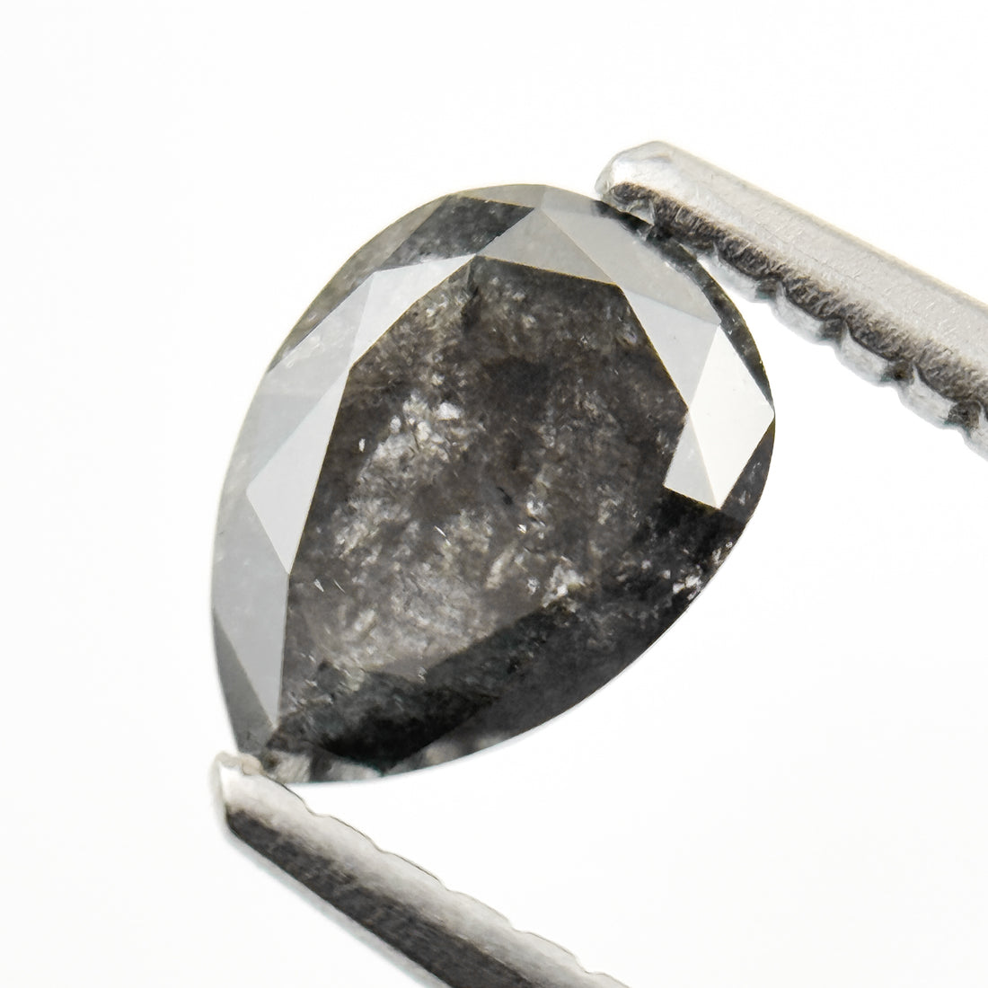 0.68 Ct Pear Rose Cut Grey Natural Loose Diamond