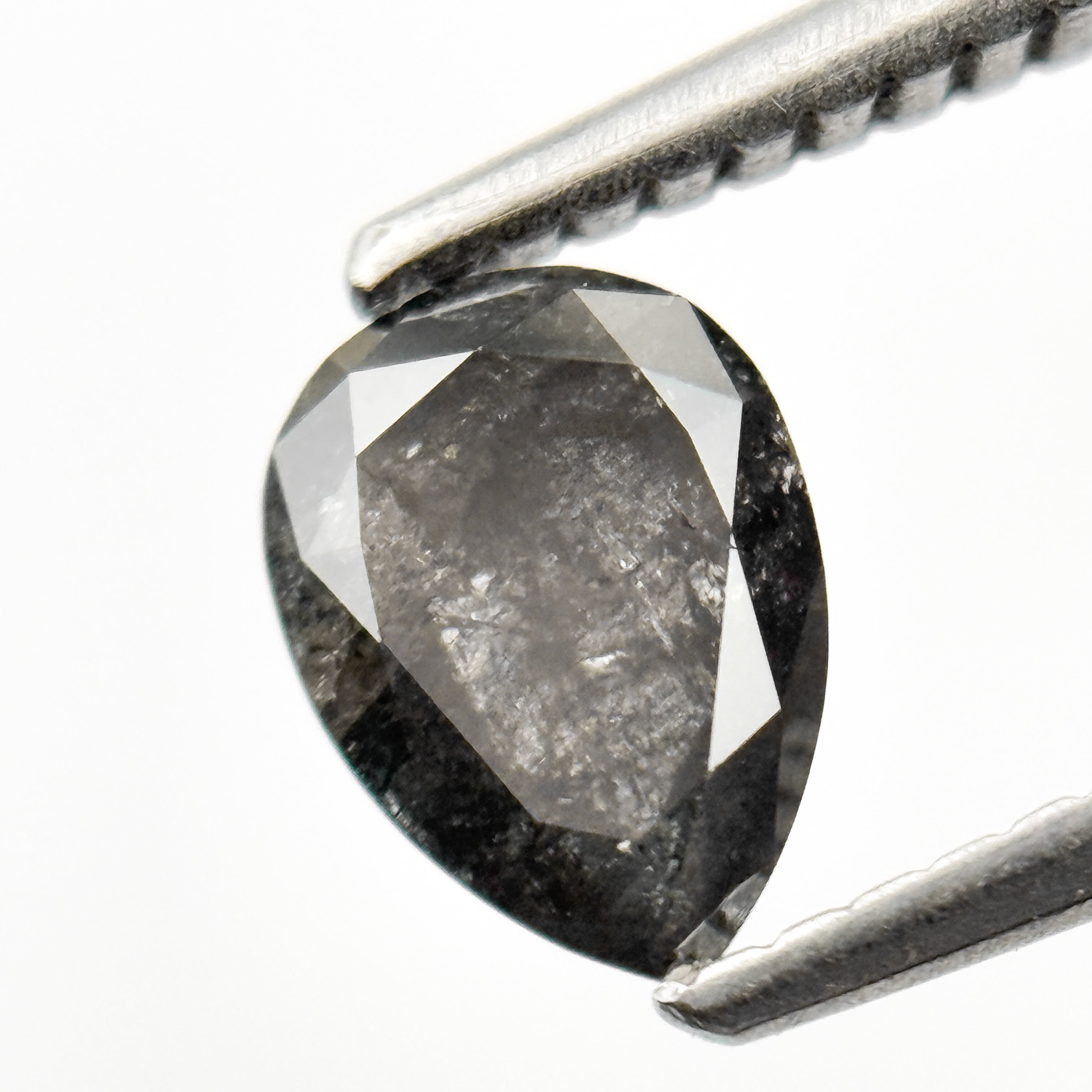 0.68 Ct Pear Rose Cut Grey Natural Loose Diamond