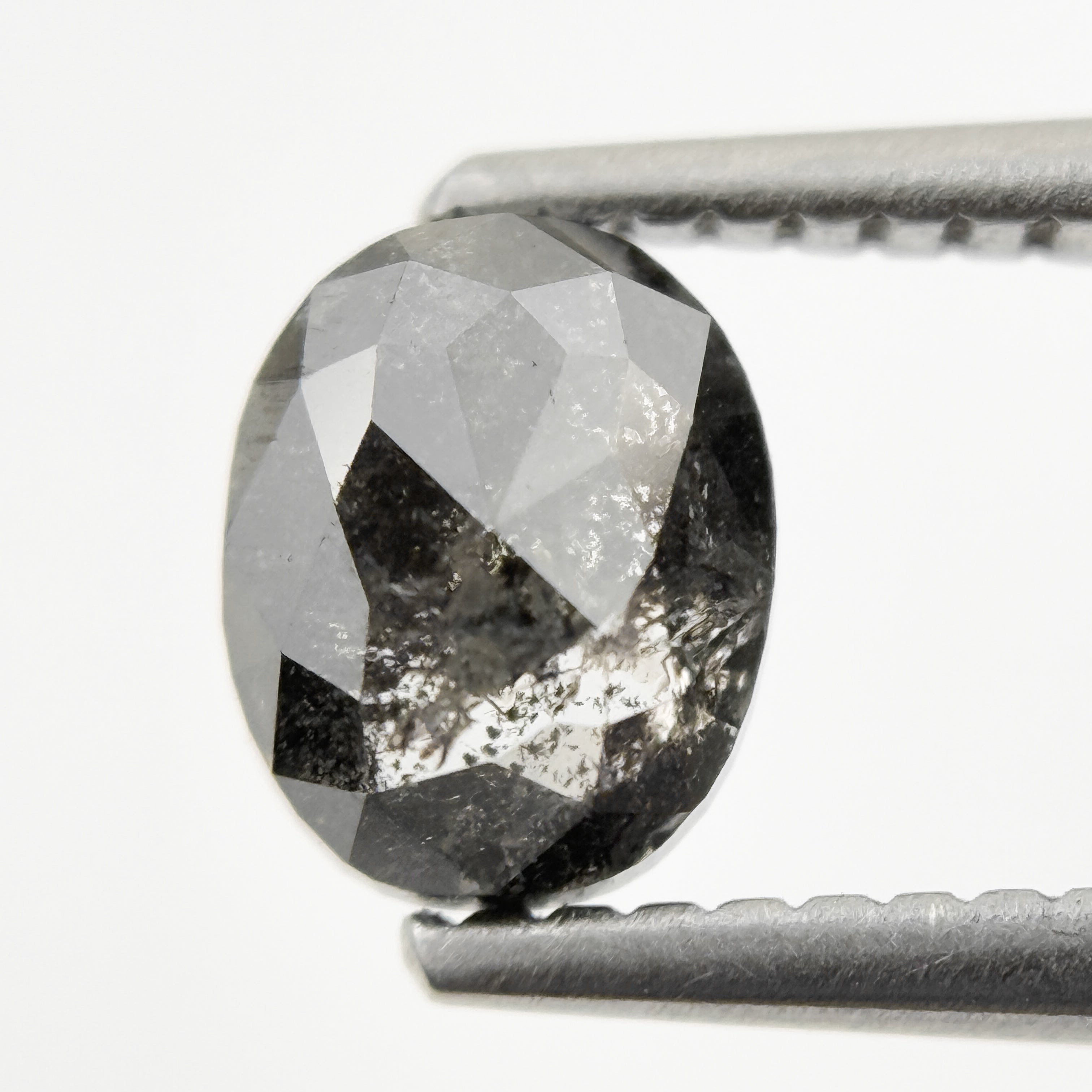 1.05 Ct Oval Rose Cut Grey Natural Galaxy Diamond
