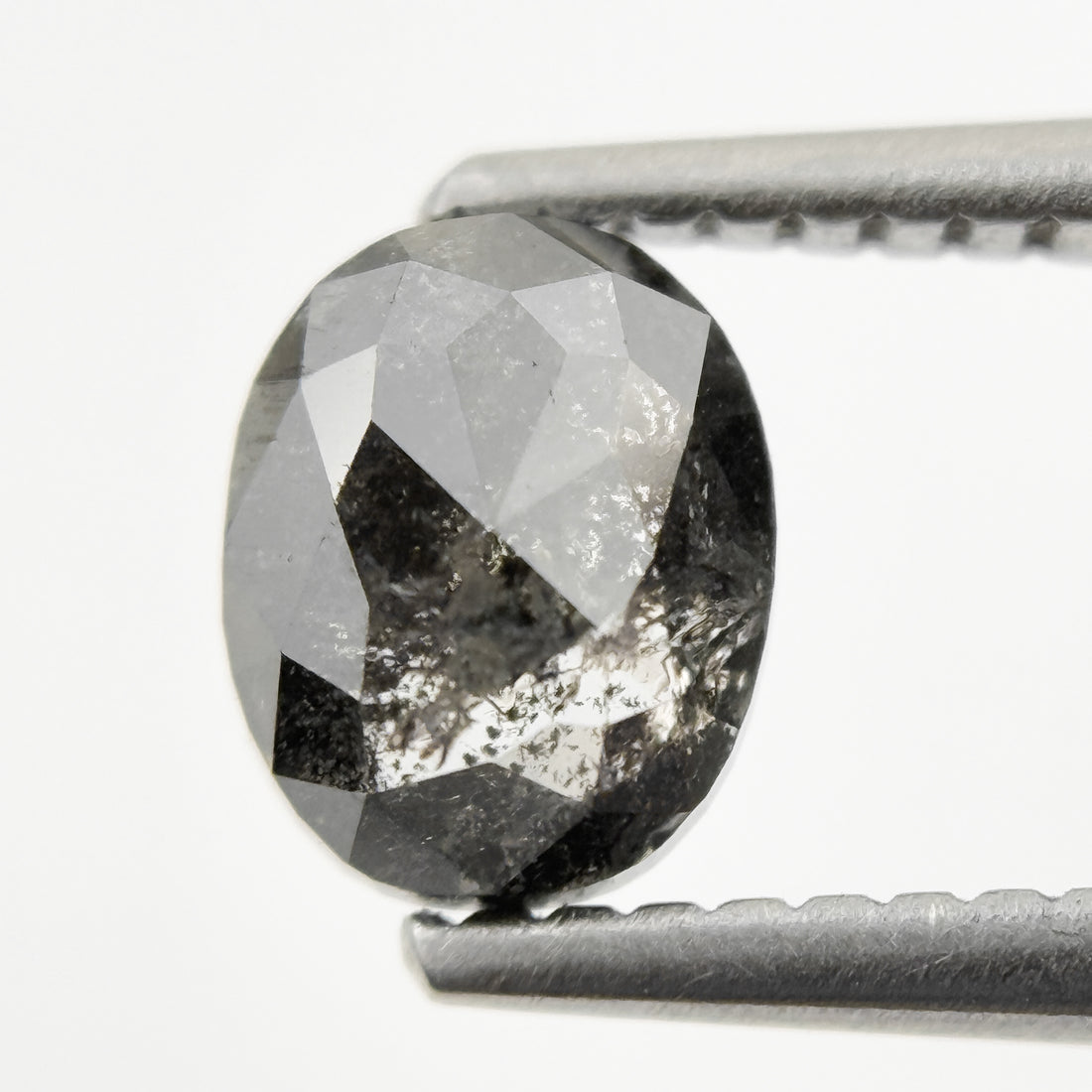 1.05 Ct Oval Rose Cut Grey Natural Galaxy Diamond