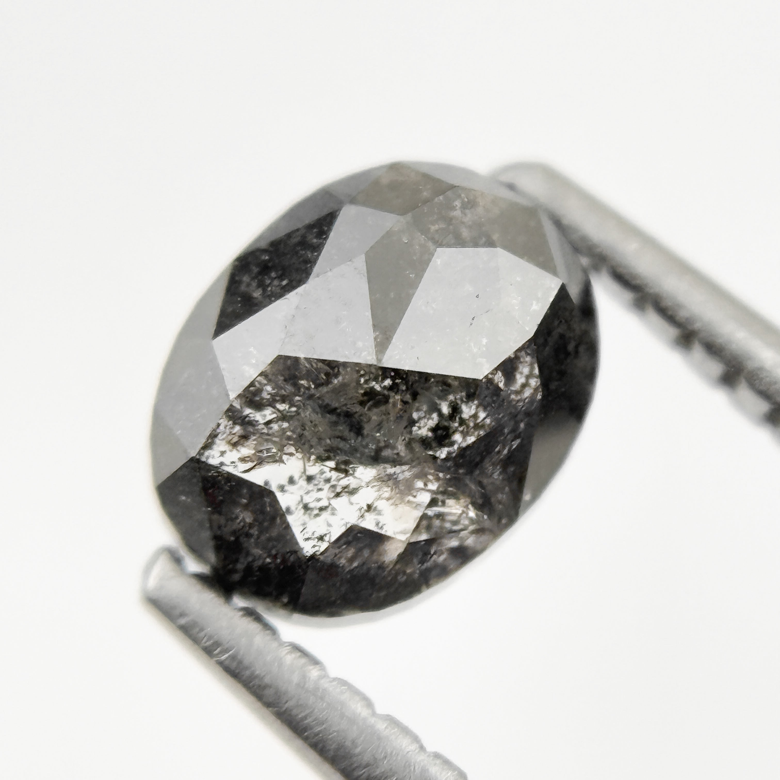 1.05 Ct Oval Rose Cut Grey Natural Galaxy Diamond