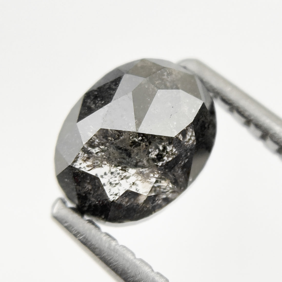 1.05 Ct Oval Rose Cut Grey Natural Galaxy Diamond