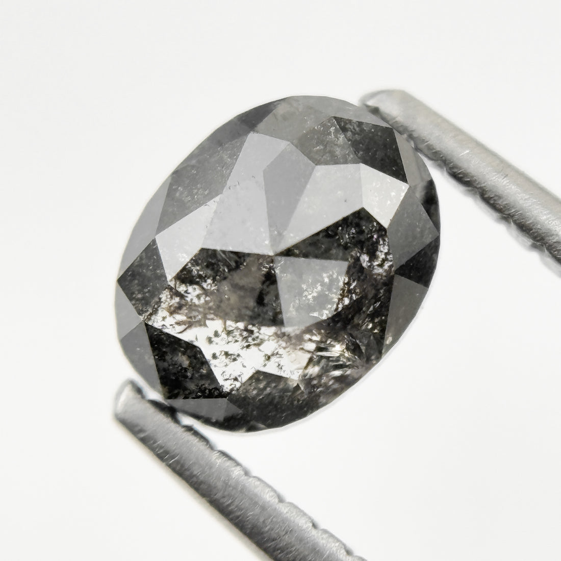 1.05 Ct Oval Rose Cut Grey Natural Galaxy Diamond