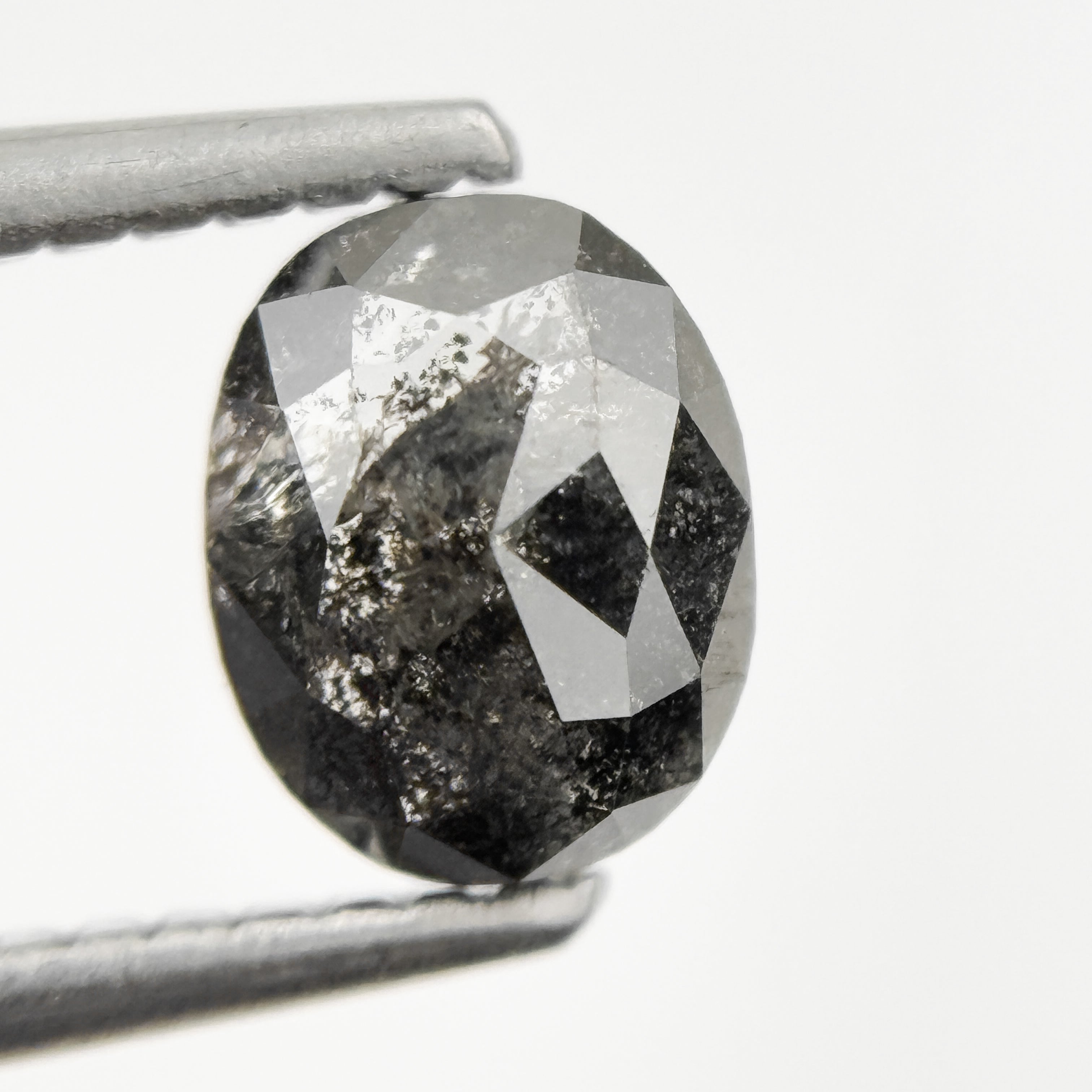 1.05 Ct Oval Rose Cut Grey Natural Galaxy Diamond