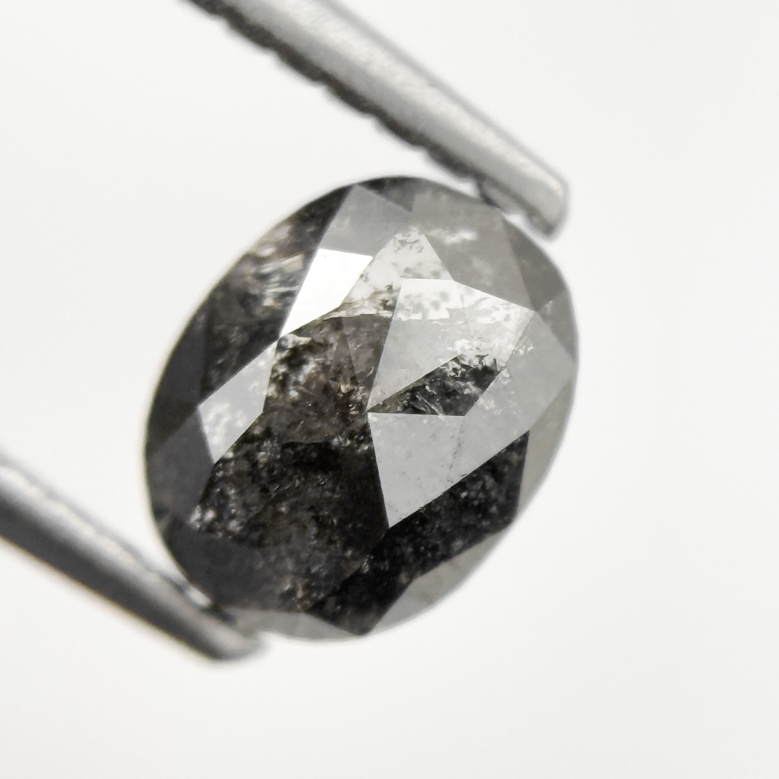 1.05 Ct Oval Rose Cut Grey Natural Galaxy Diamond