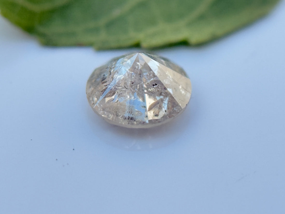 0.51 Ct Round Brilliant Cut Grey Natural Salt and Pepper Diamond