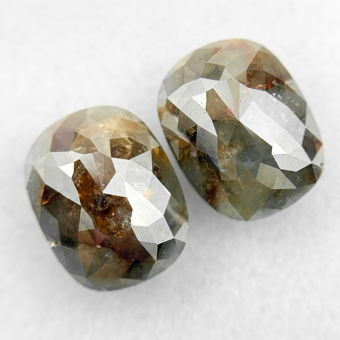 3.14 Ct Oval Rose Cut Red Natural Fancy Diamond Pair