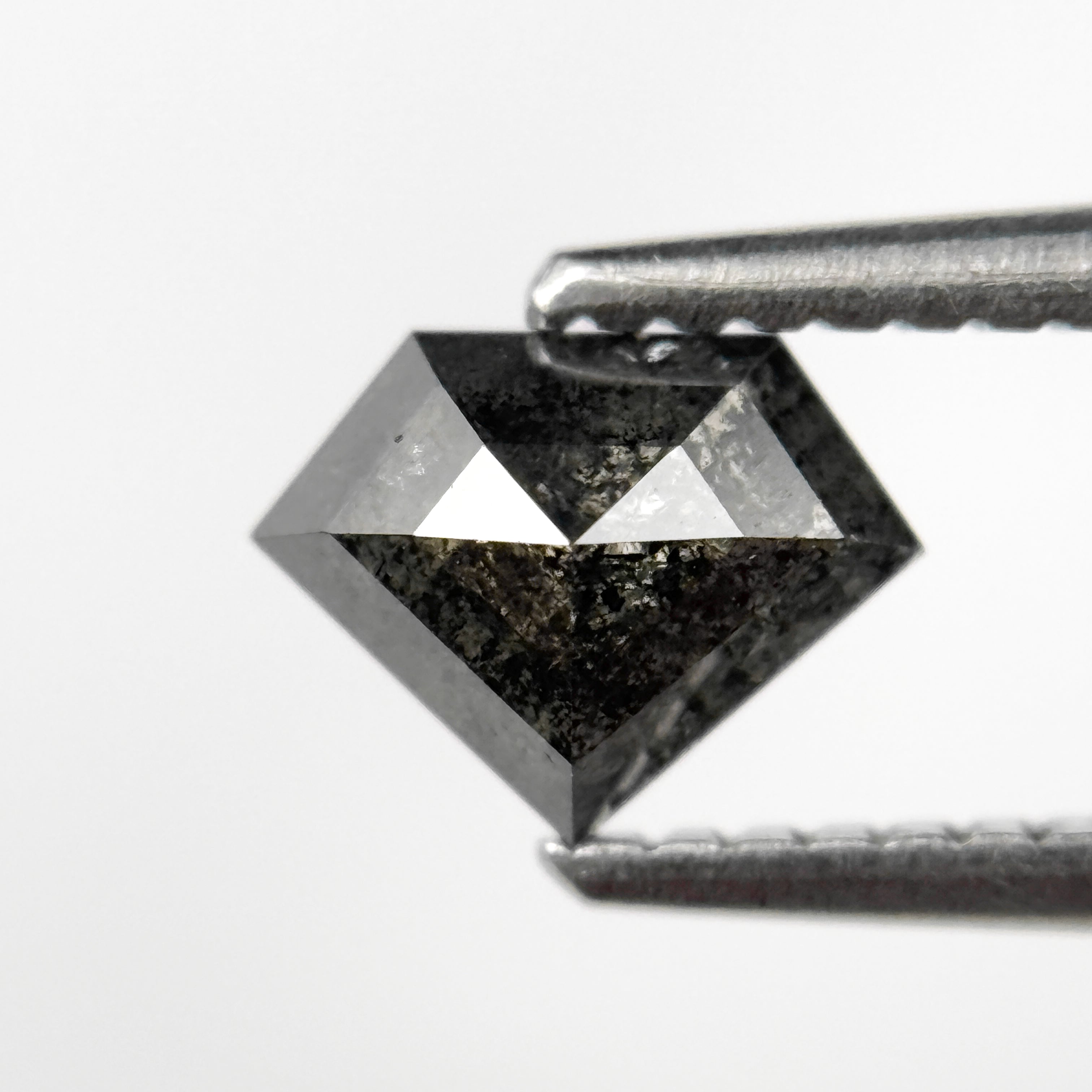 0.92 Ct Pentagon Rose Cut Grey Natural Salt and Pepper Diamond