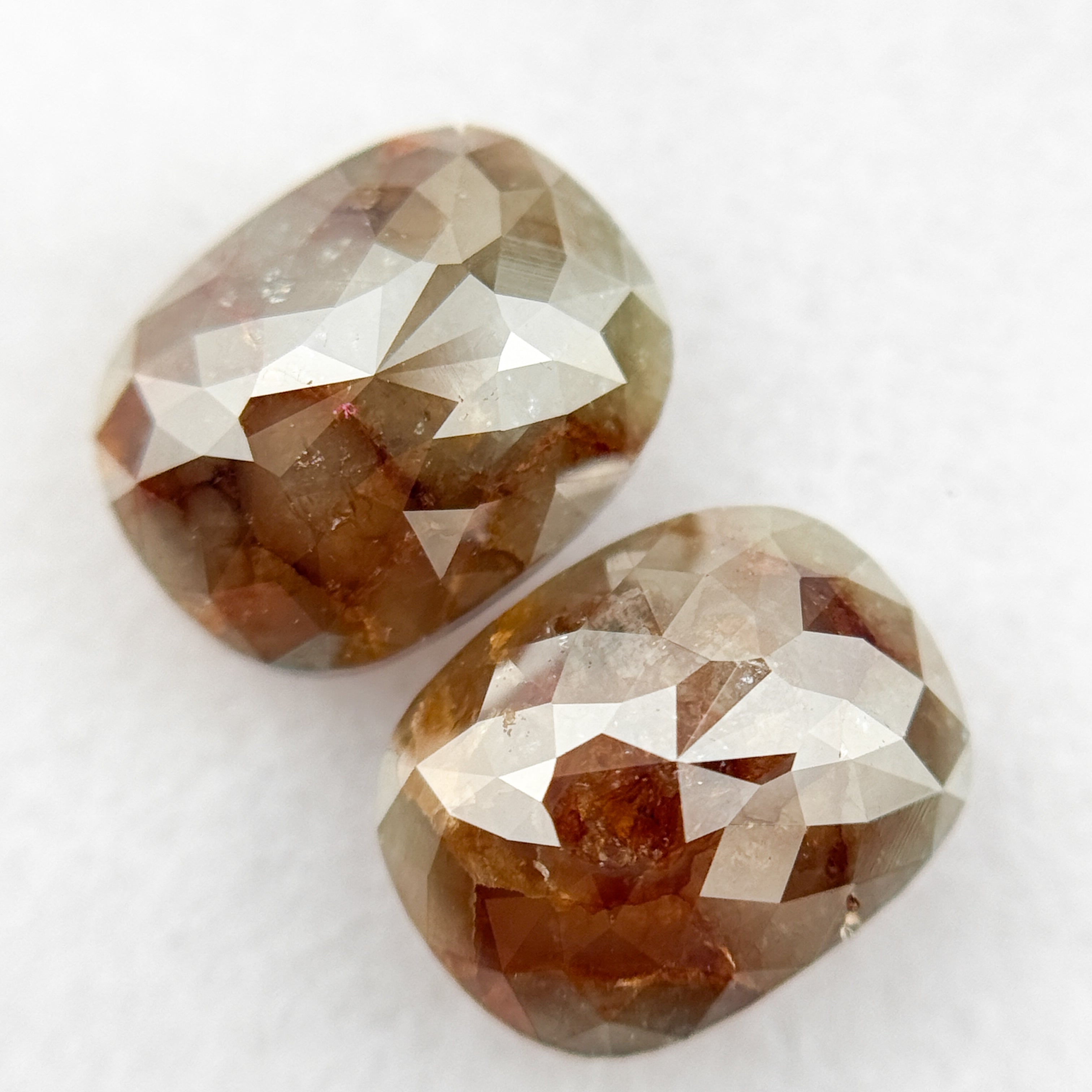 3.14 Ct Oval Rose Cut Red Natural Fancy Diamond Pair