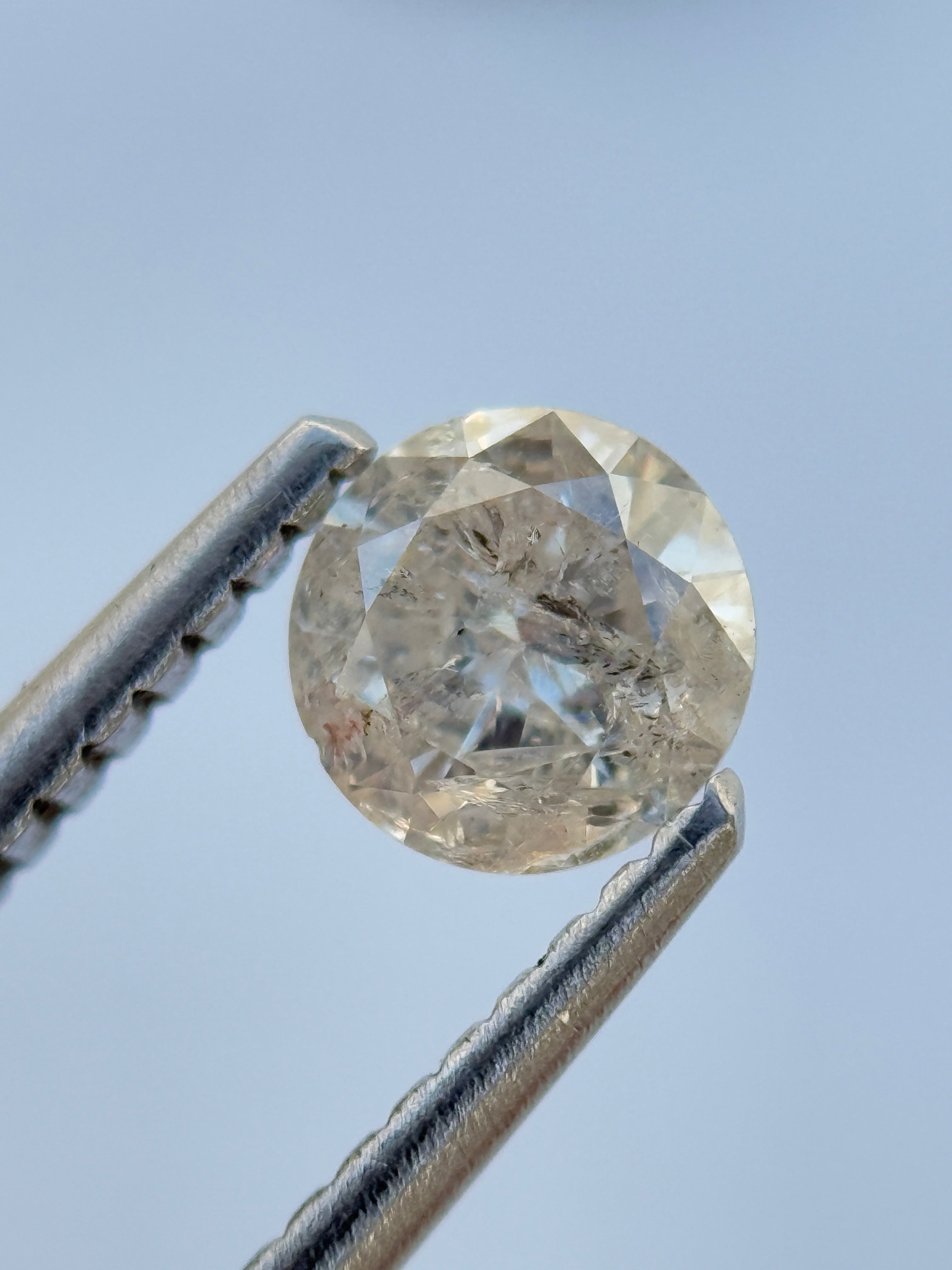 0.51 Ct Round Brilliant Cut Grey Natural Salt and Pepper Diamond