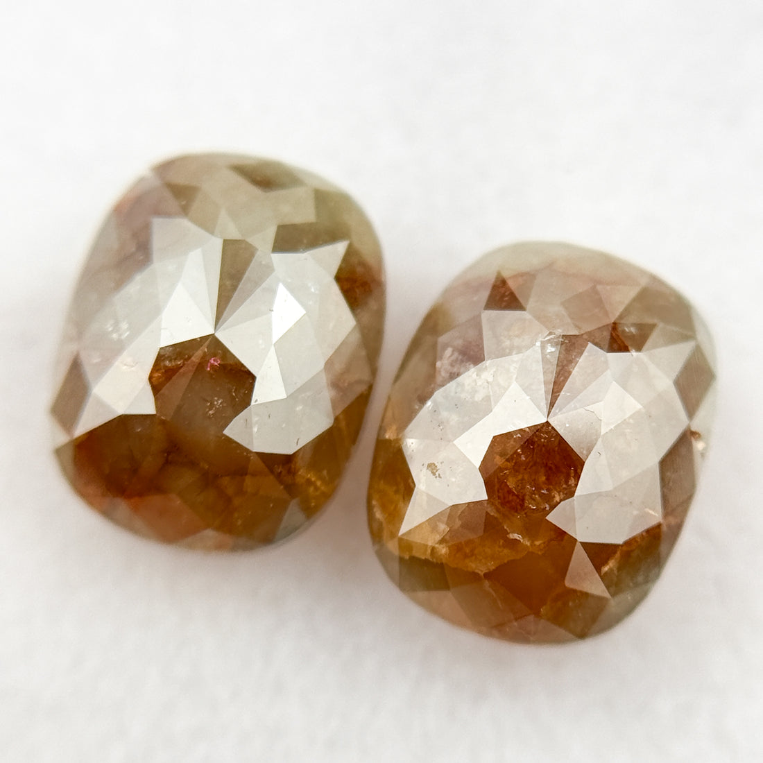3.14 Ct Oval Rose Cut Red Natural Fancy Diamond Pair