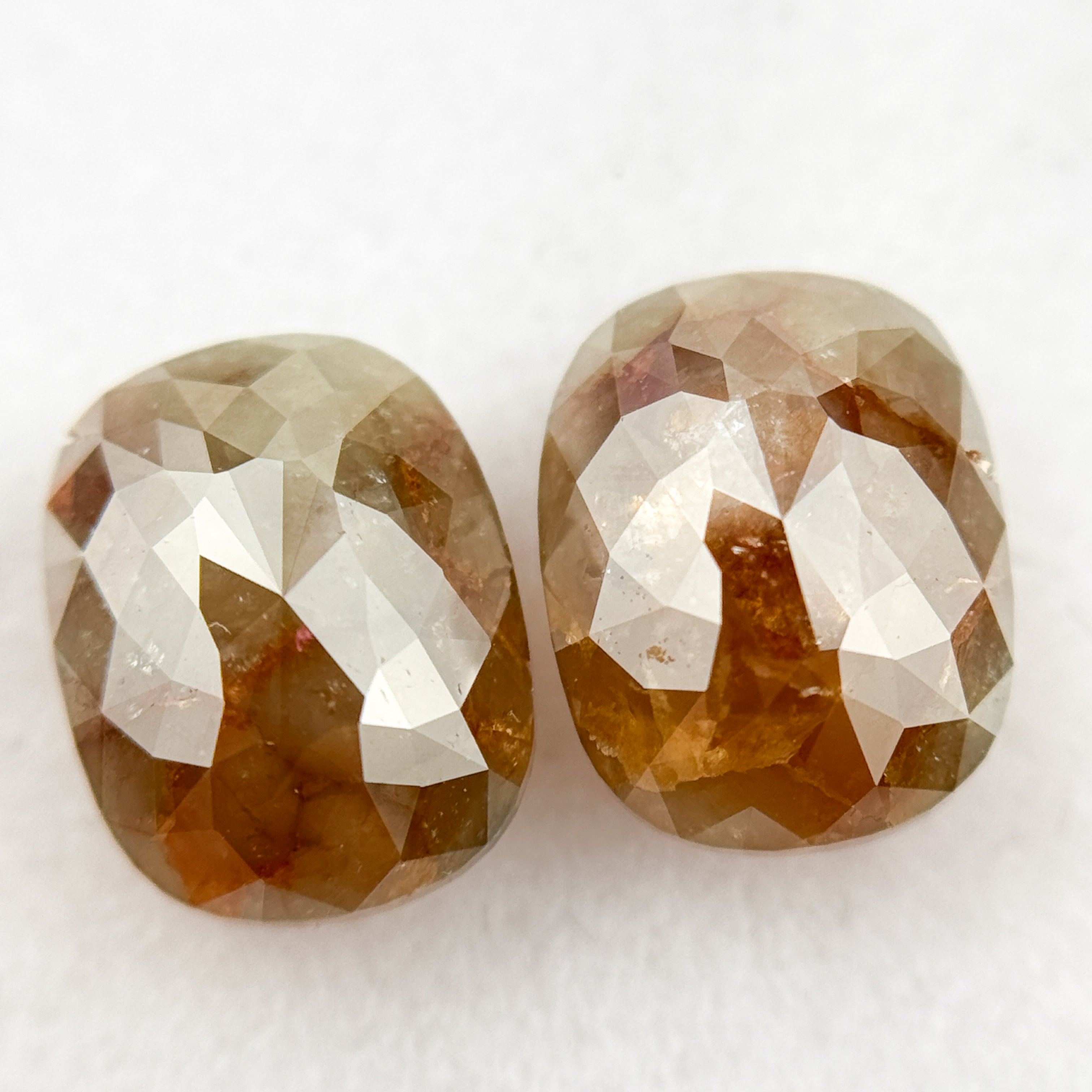 3.14 Ct Oval Rose Cut Red Natural Fancy Diamond Pair