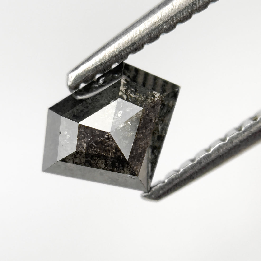 0.92 Ct Pentagon Rose Cut Grey Natural Salt and Pepper Diamond