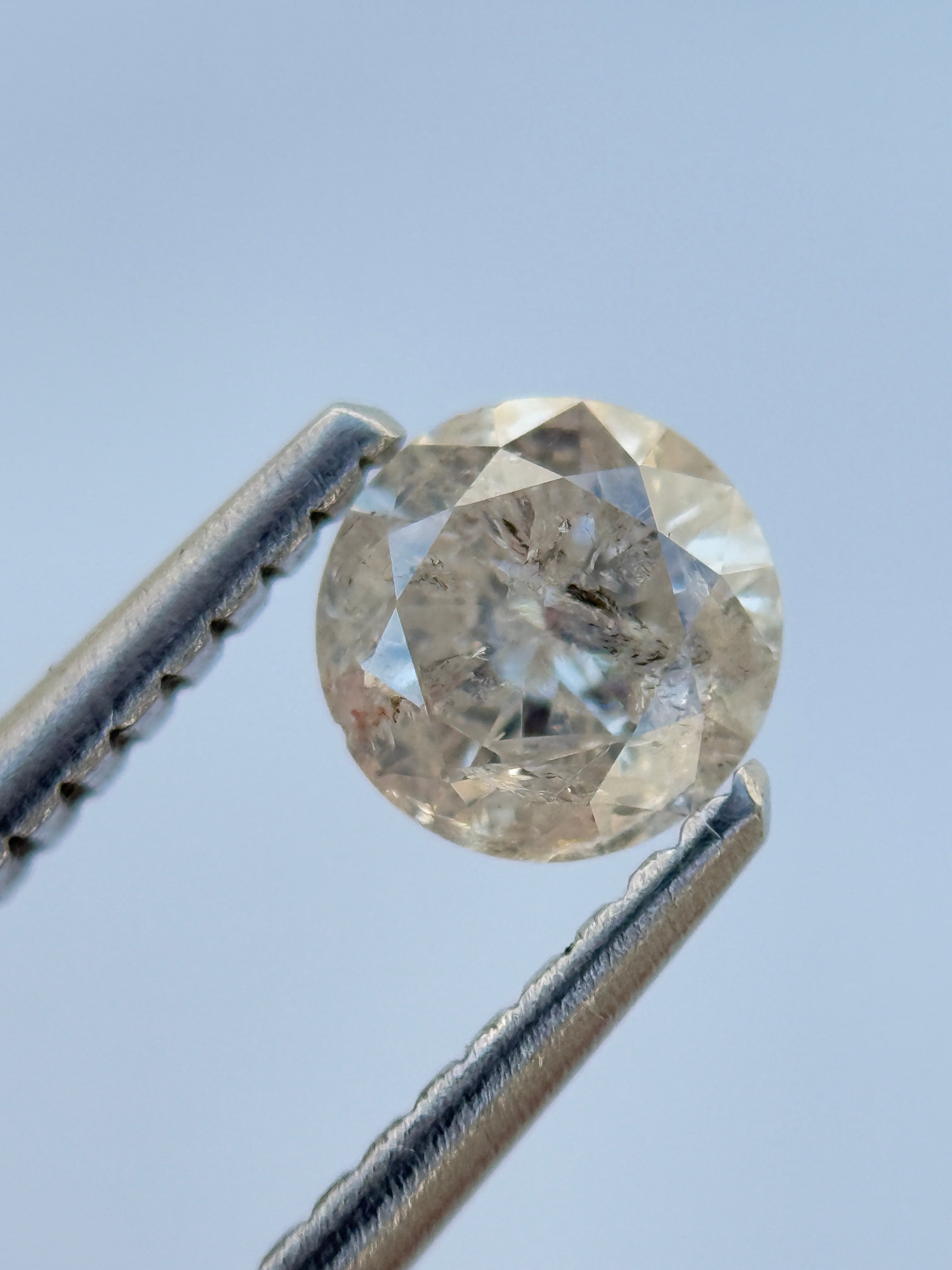 0.51 Ct Round Brilliant Cut Grey Natural Salt and Pepper Diamond