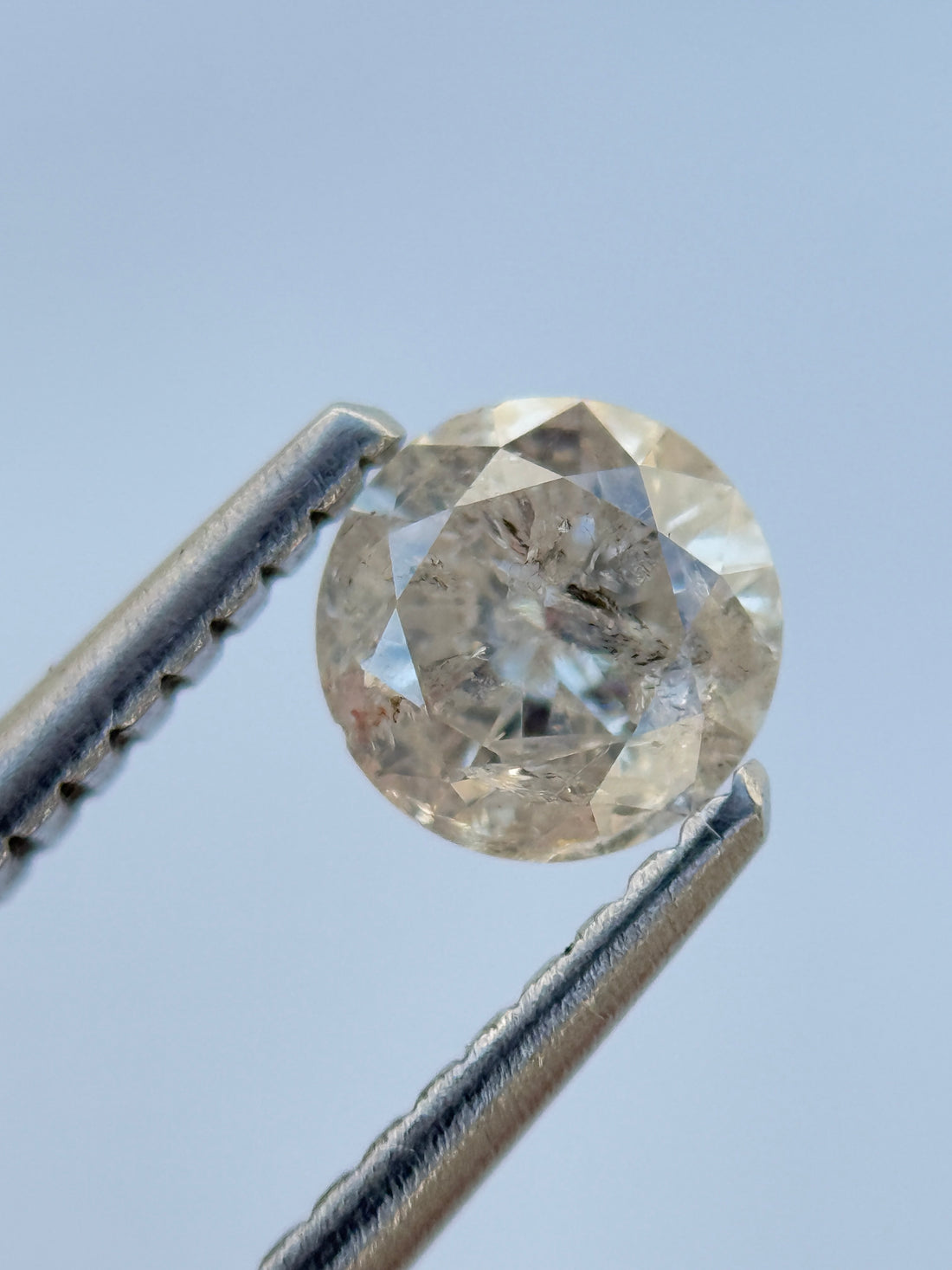 0.51 Ct Round Brilliant Cut Grey Natural Salt and Pepper Diamond