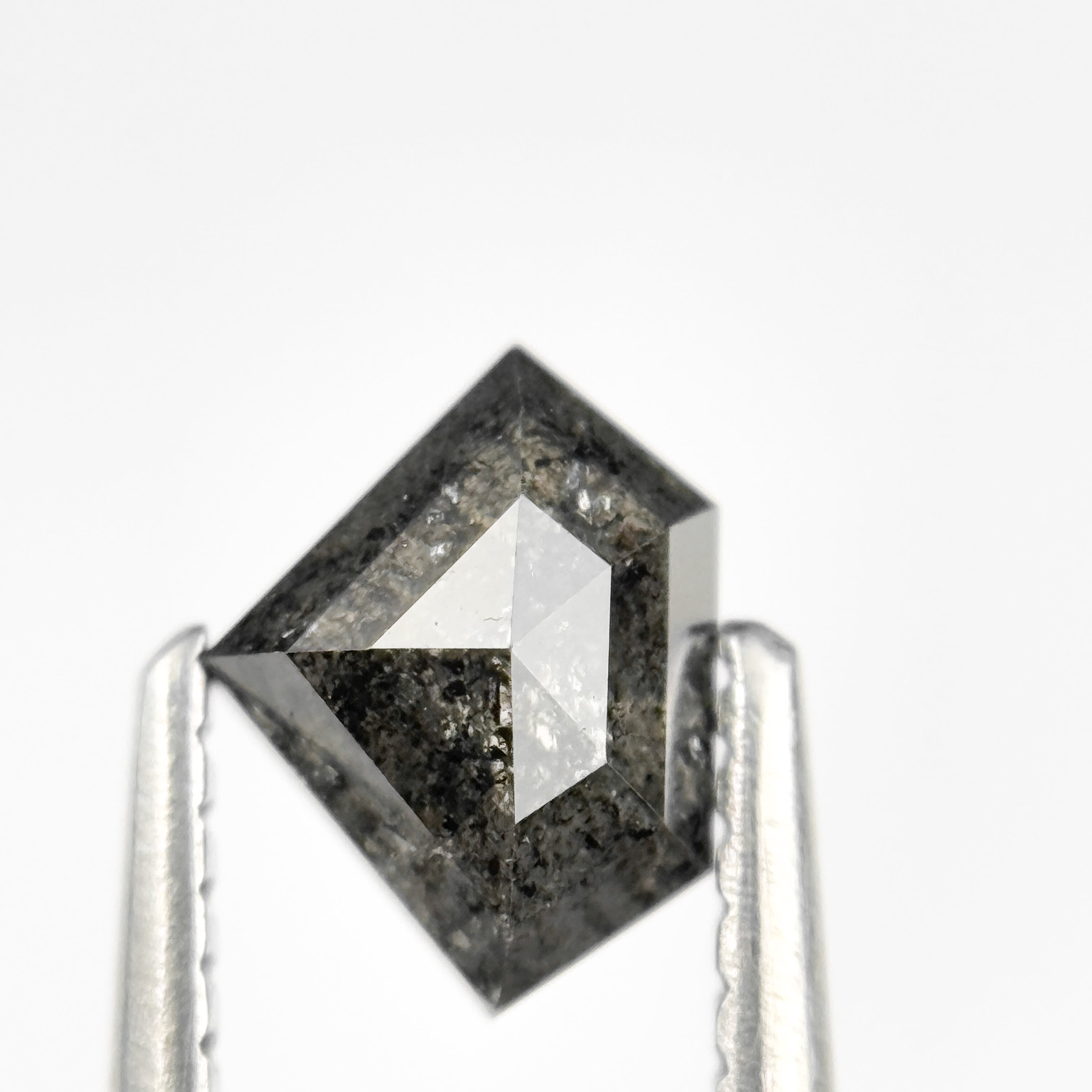 0.92 Ct Pentagon Rose Cut Grey Natural Salt and Pepper Diamond