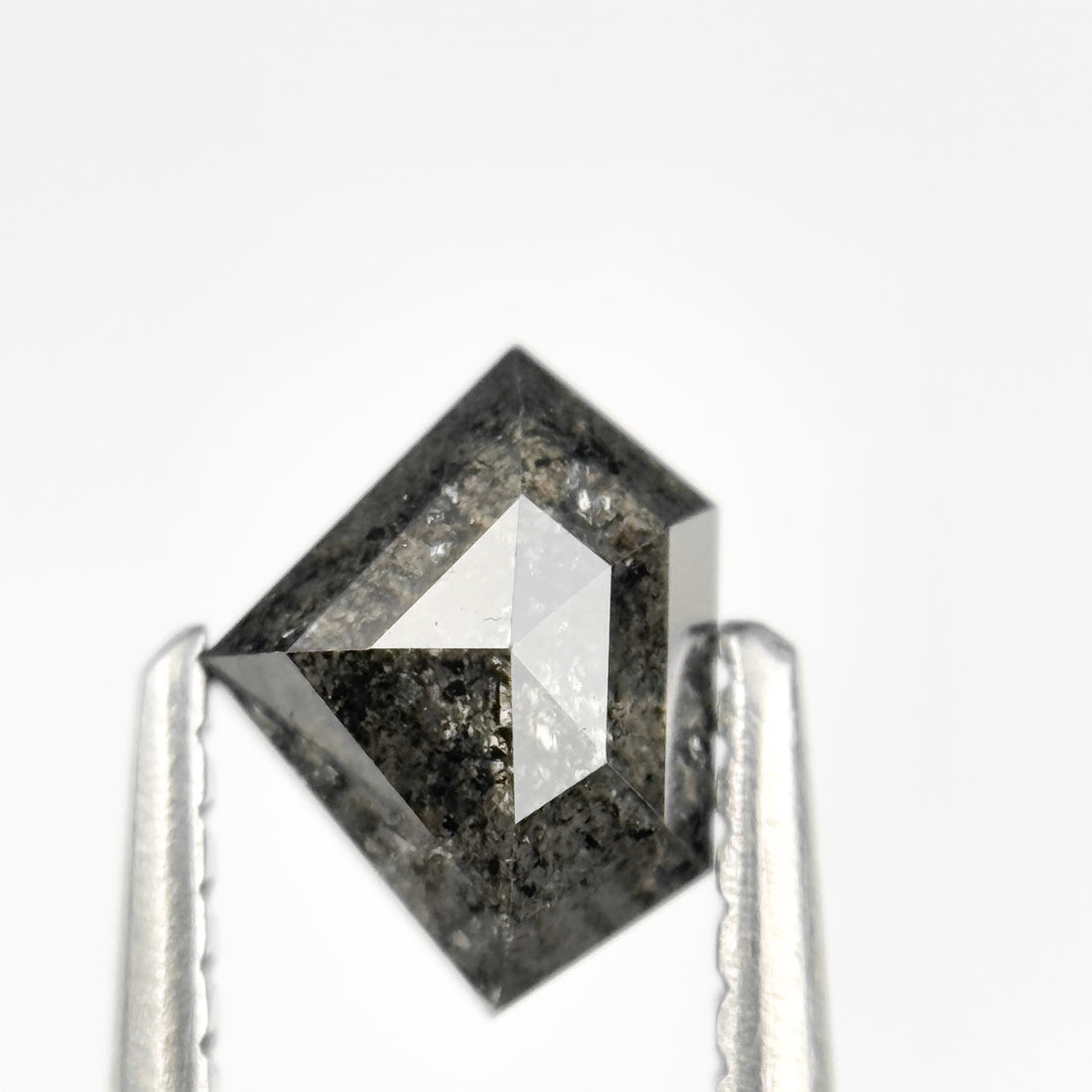 0.92 Ct Pentagon Rose Cut Grey Natural Salt and Pepper Diamond