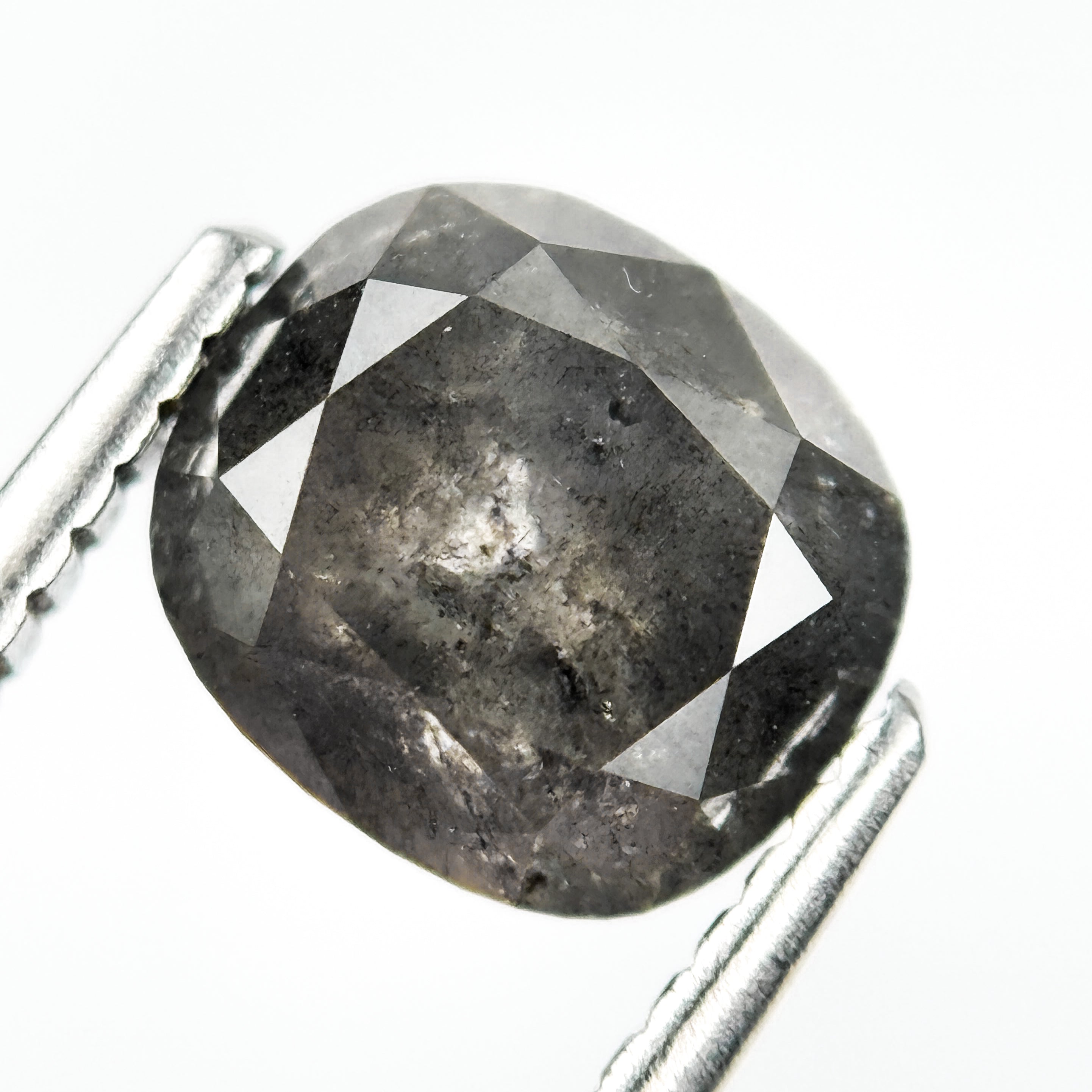 2.35 Ct Cushion Rose Cut Grey Natural Loose Diamond