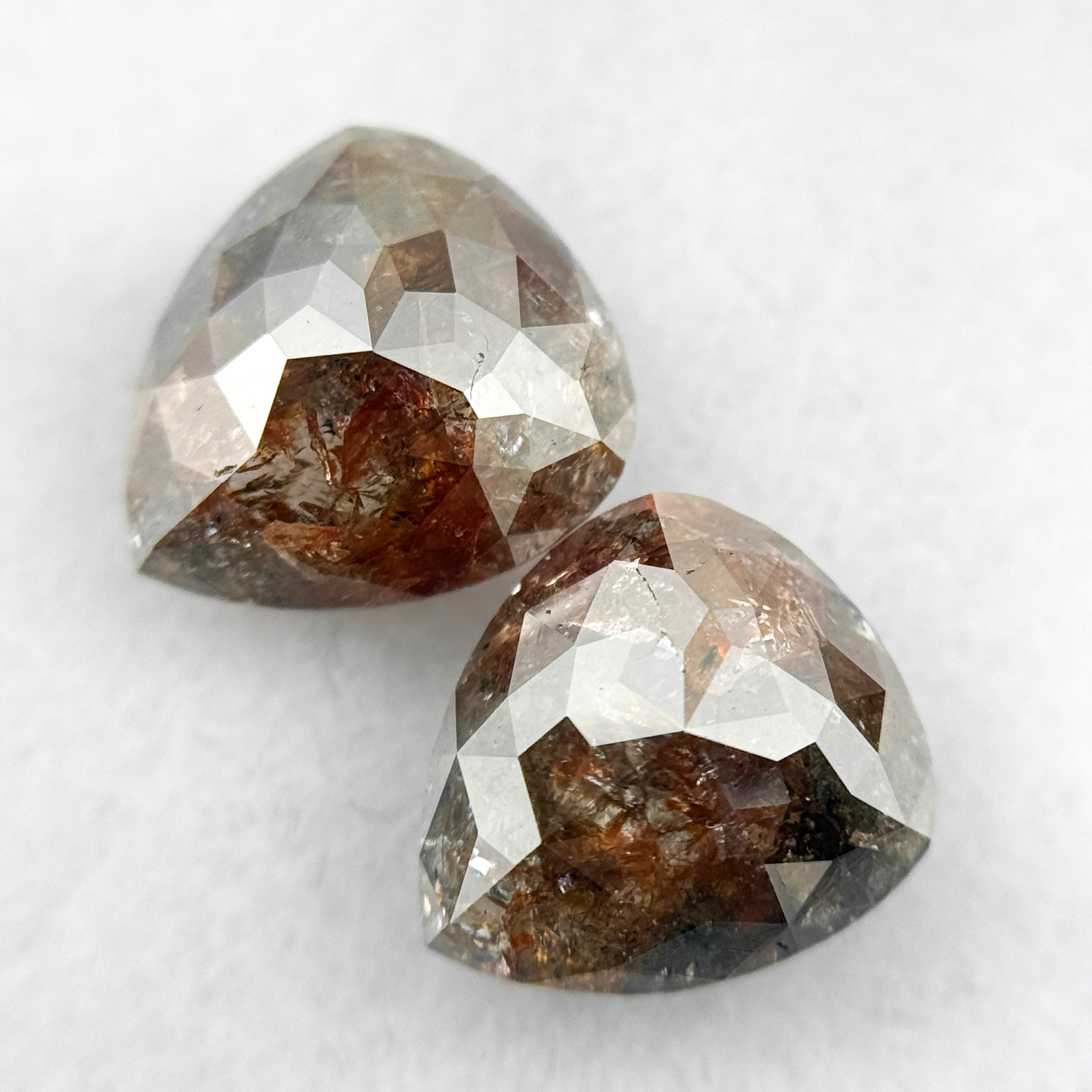 2.66 Ct Pear Rose Cut Red Natural Galaxy Diamond Pair