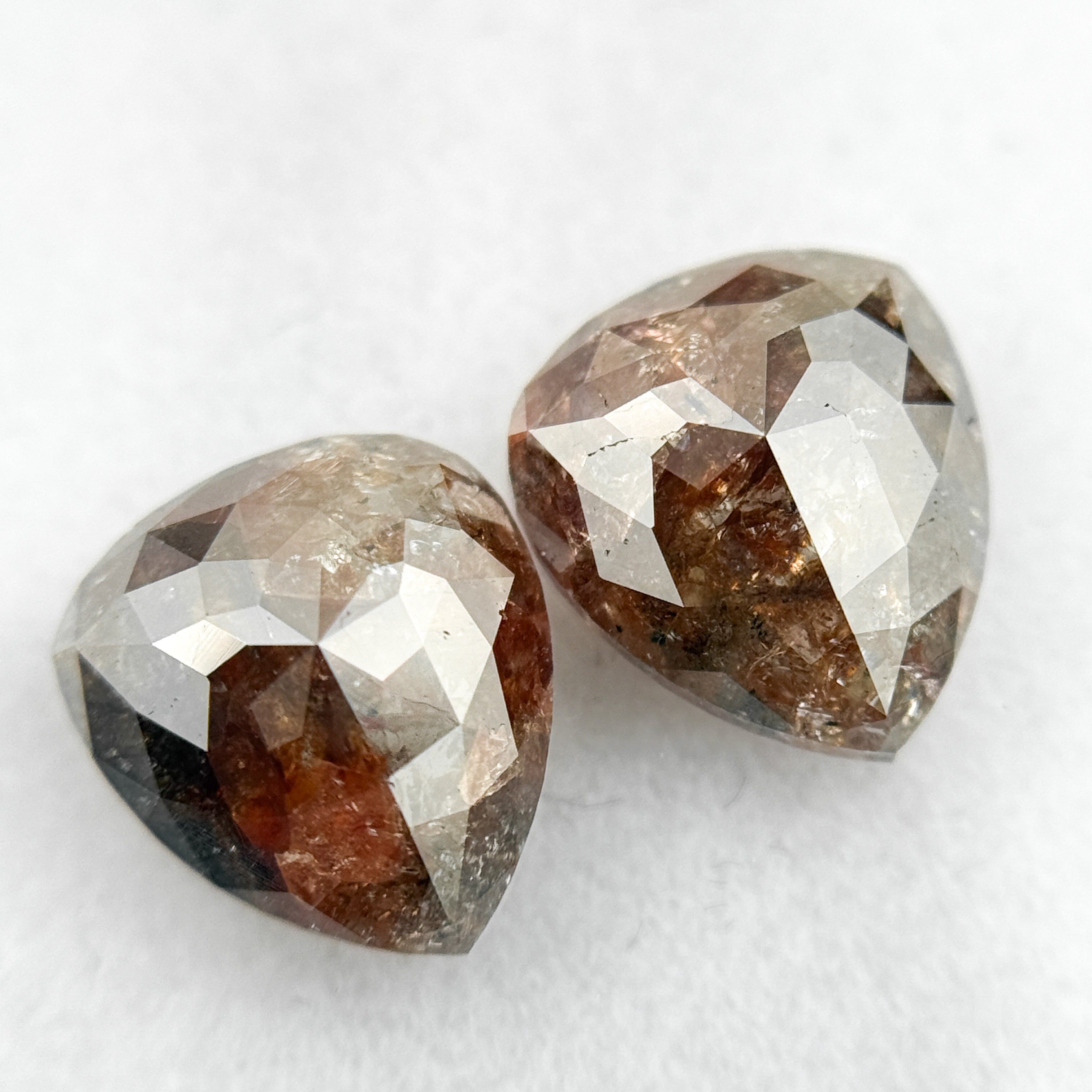2.66 Ct Pear Rose Cut Red Natural Galaxy Diamond Pair