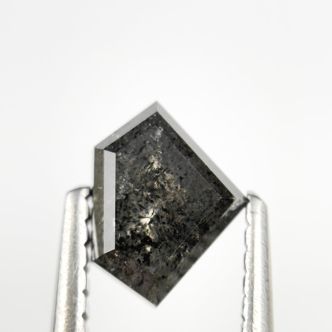 0.92 Ct Pentagon Rose Cut Grey Natural Salt and Pepper Diamond