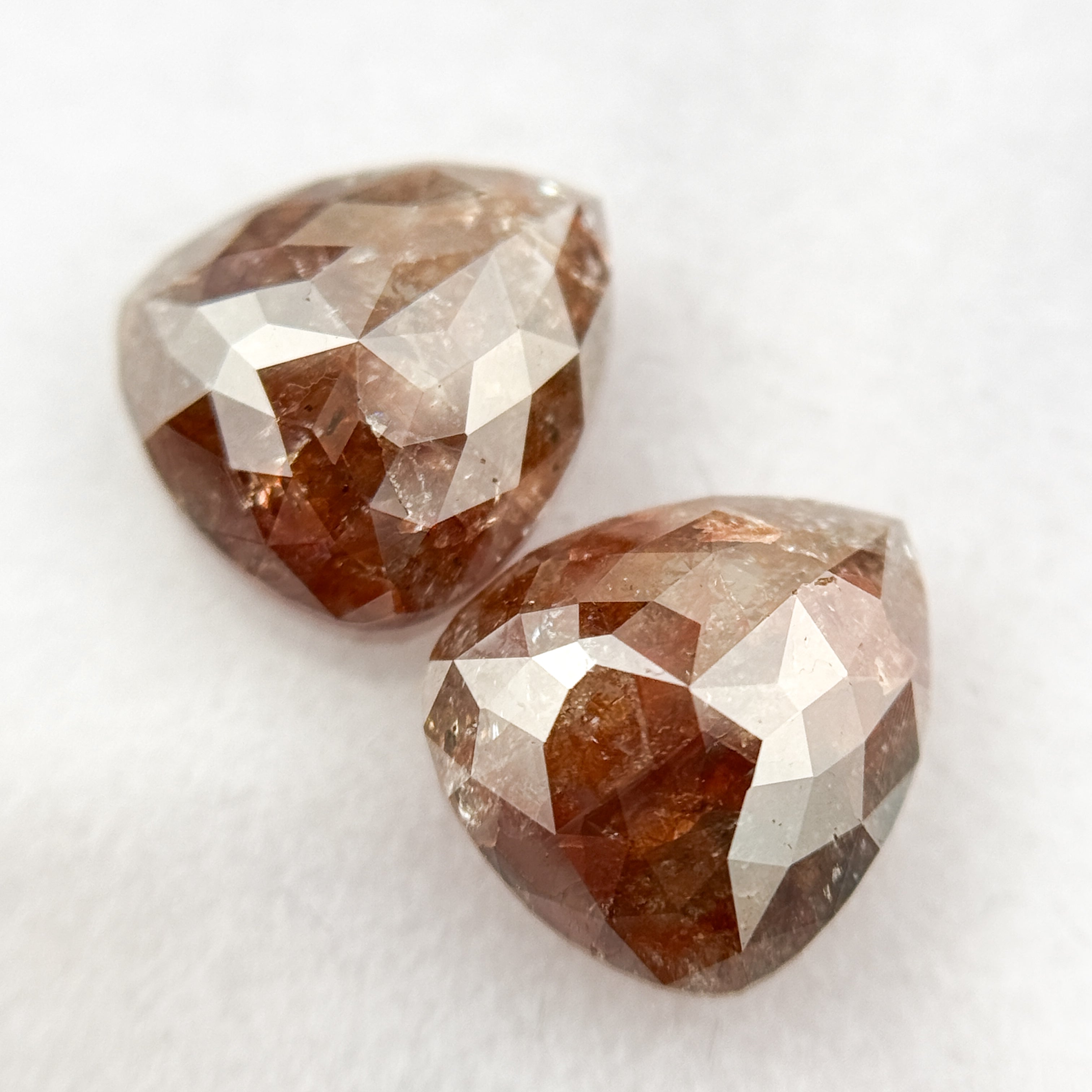 2.66 Ct Pear Rose Cut Red Natural Galaxy Diamond Pair