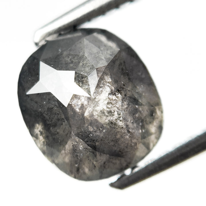 2.35 Ct Cushion Rose Cut Grey Natural Loose Diamond