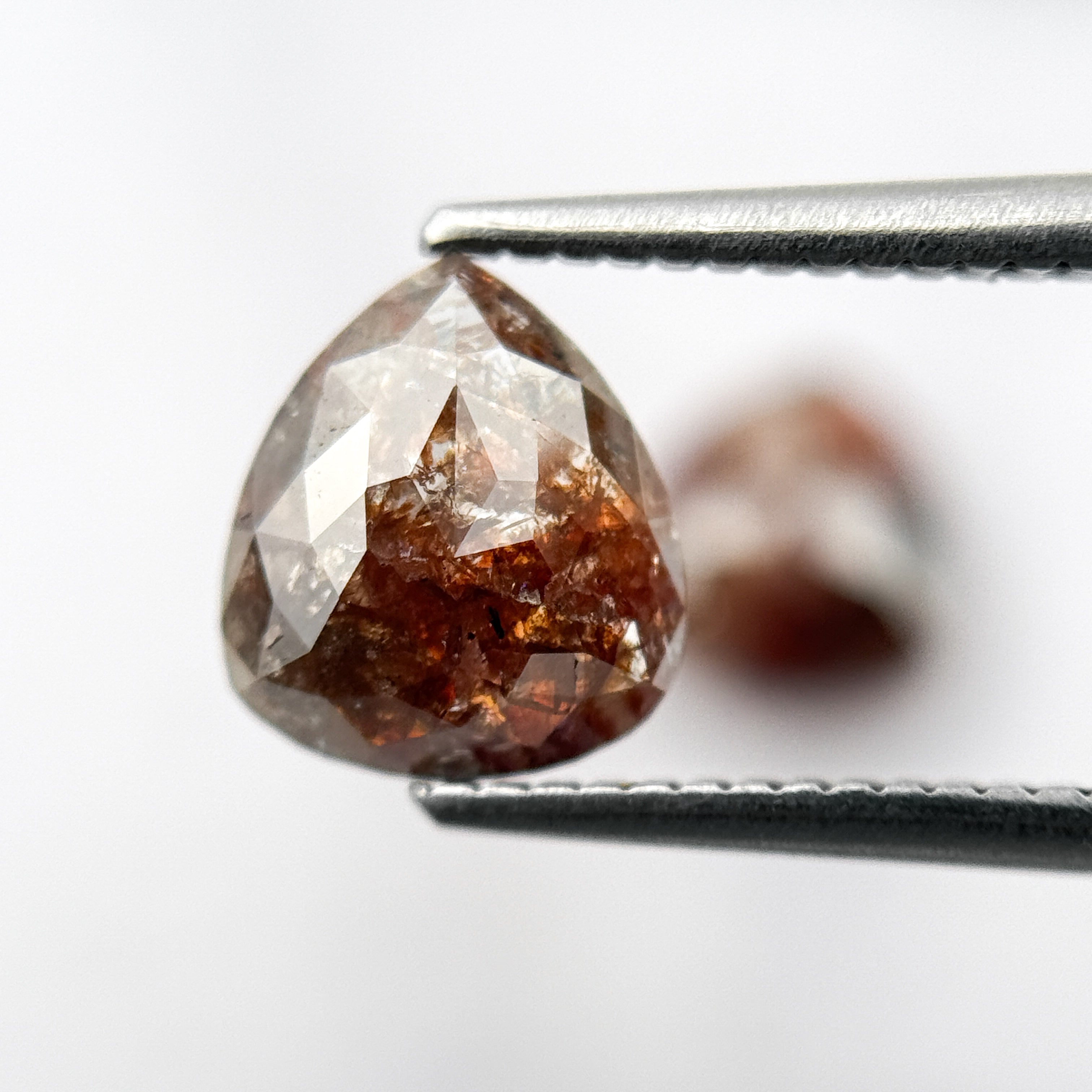 2.66 Ct Pear Rose Cut Red Natural Galaxy Diamond Pair