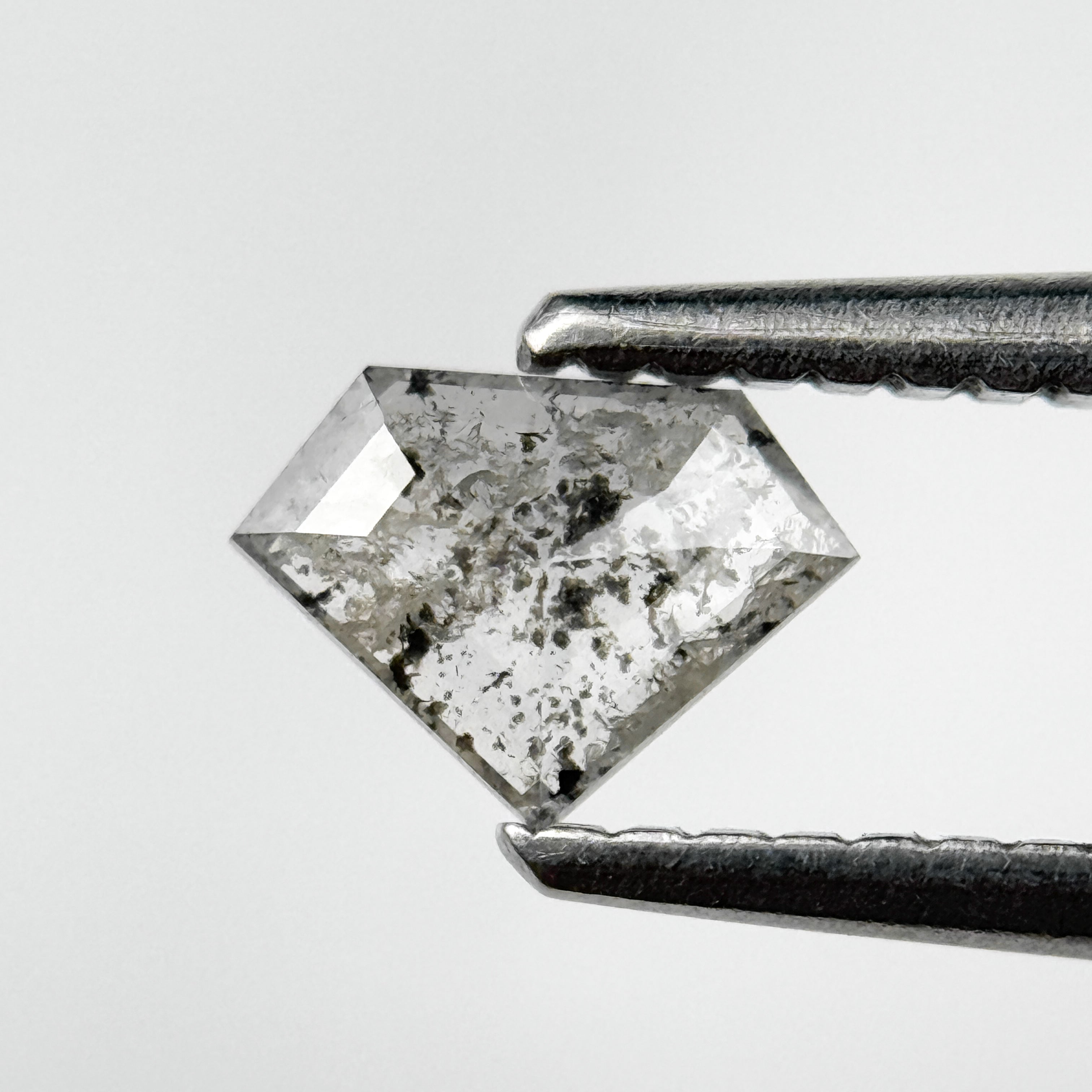 0.31 Ct Pentagon Rose Cut Grey Natural Salt and Pepper Diamond