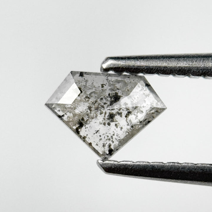 0.31 Ct Pentagon Rose Cut Grey Natural Salt and Pepper Diamond