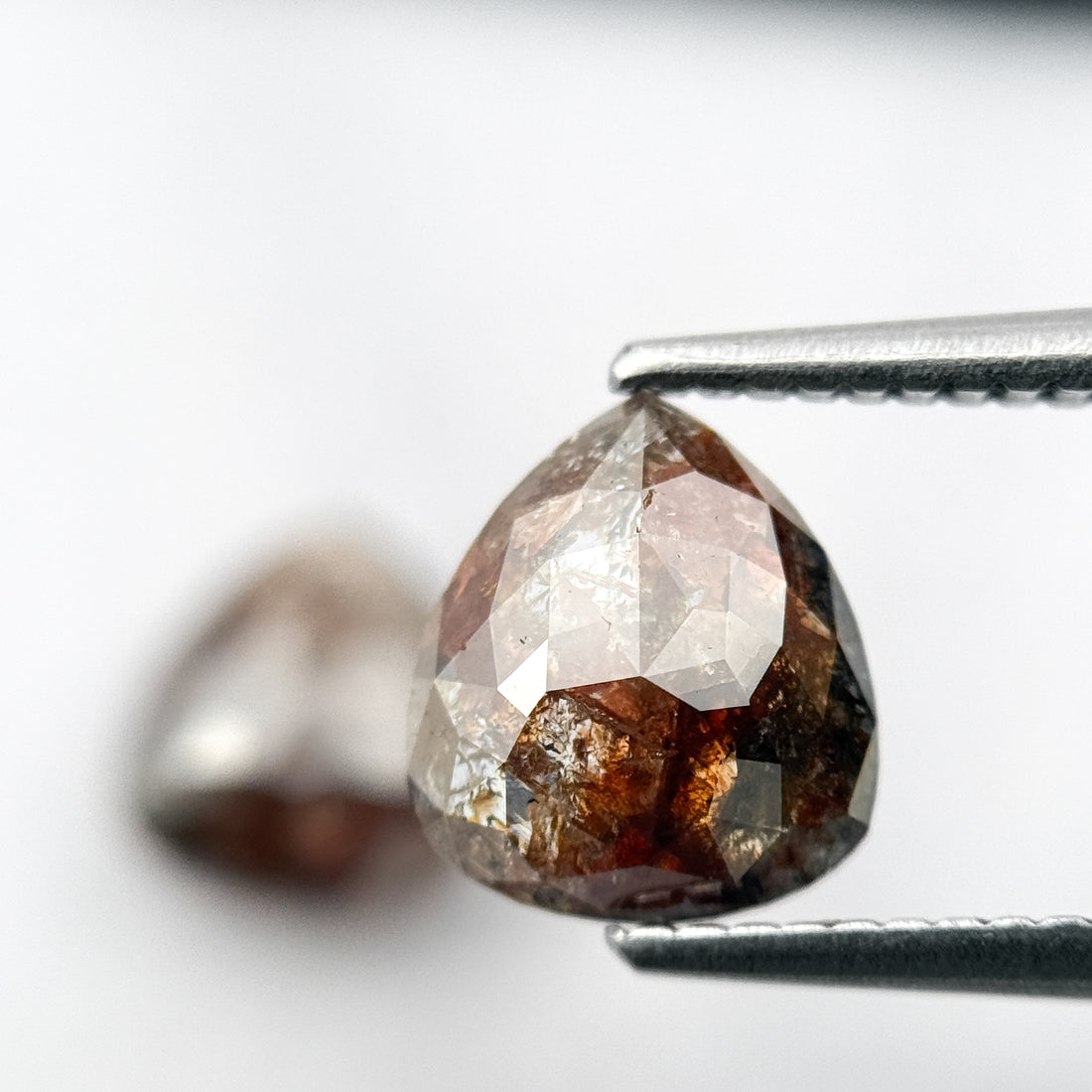 2.66 Ct Pear Rose Cut Red Natural Galaxy Diamond Pair