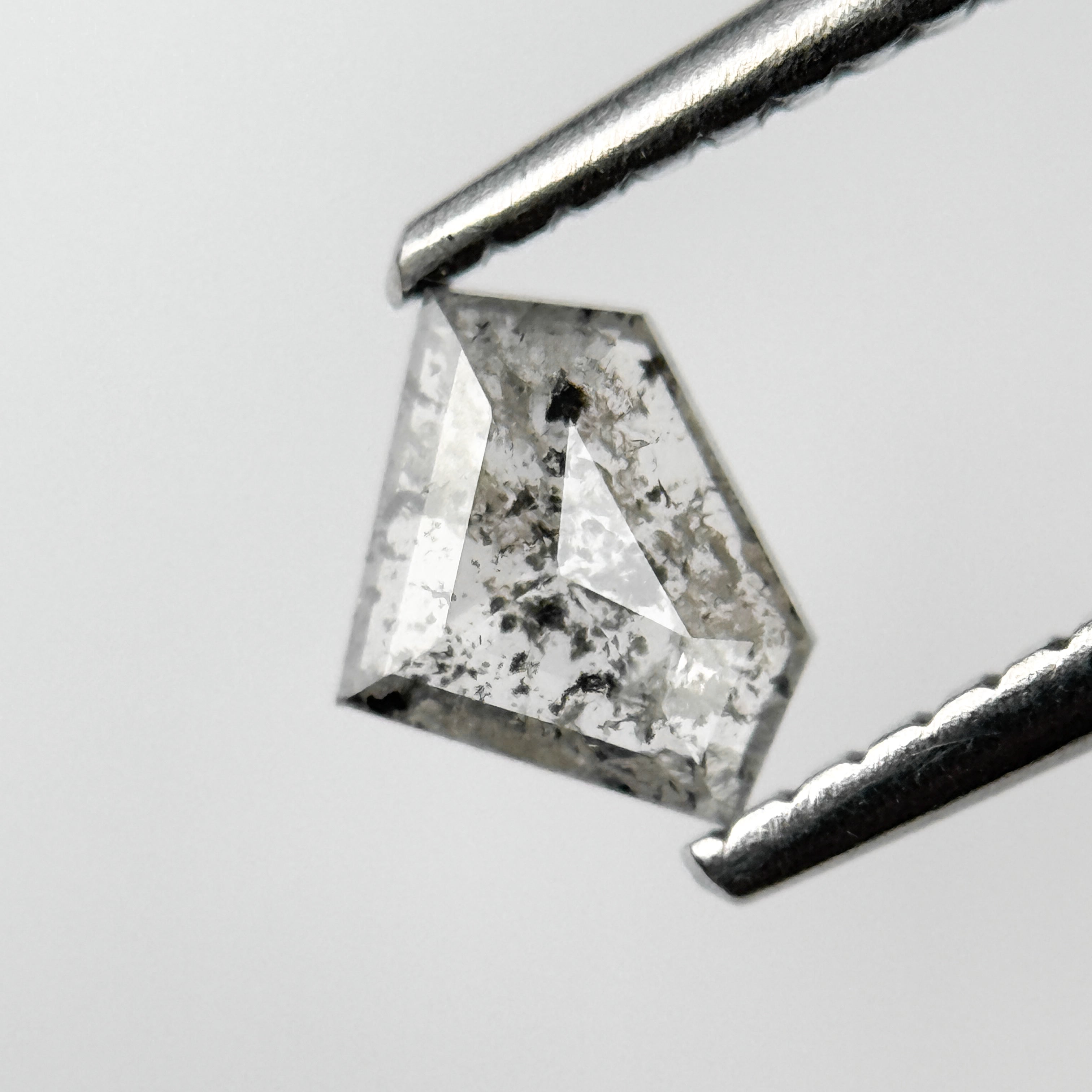 0.31 Ct Pentagon Rose Cut Grey Natural Salt and Pepper Diamond