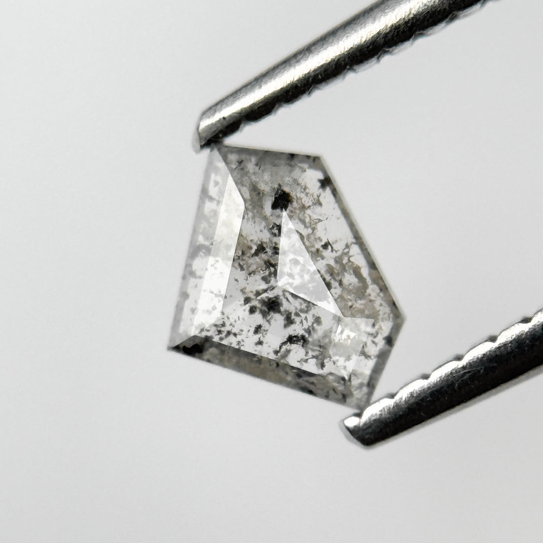 0.31 Ct Pentagon Rose Cut Grey Natural Salt and Pepper Diamond