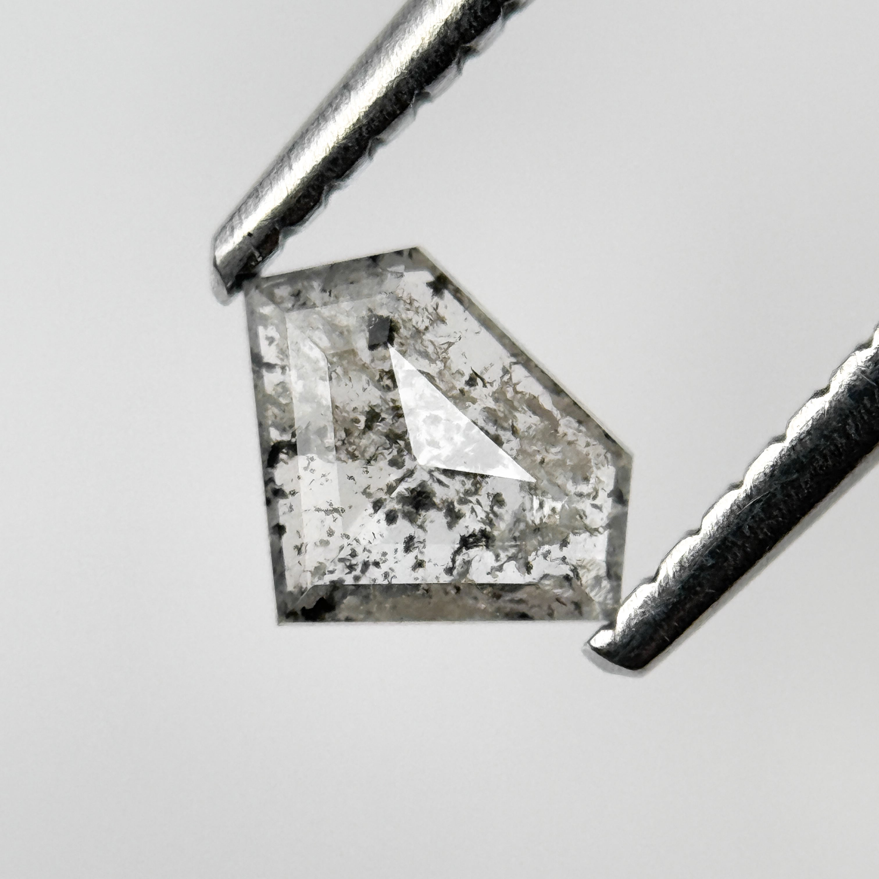 0.31 Ct Pentagon Rose Cut Grey Natural Salt and Pepper Diamond