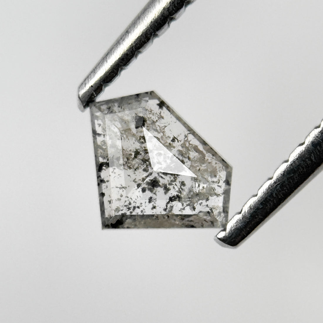 0.31 Ct Pentagon Rose Cut Grey Natural Salt and Pepper Diamond