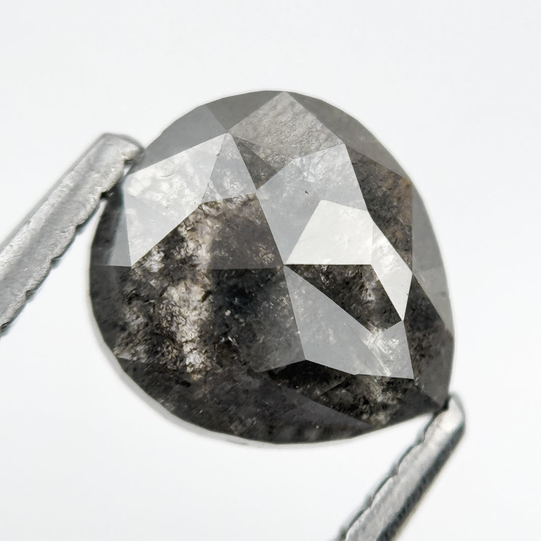 1.31 Ct Pear Rose Cut Grey Natural Antique Diamond
